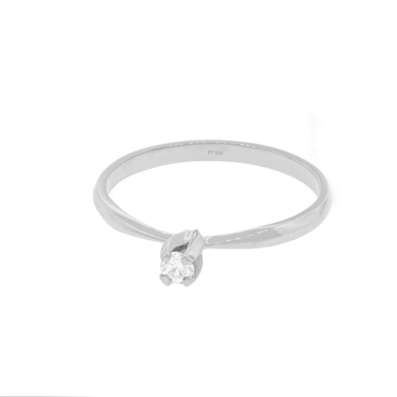 Anillo Compromiso Platino 950  Niza 1x6ptos Diamante-2