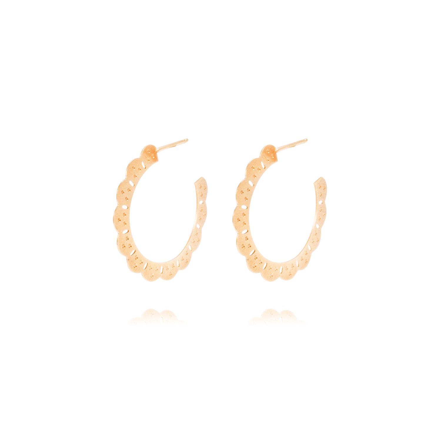 Aros Oro Amarillo 18kt Calado Floral-0