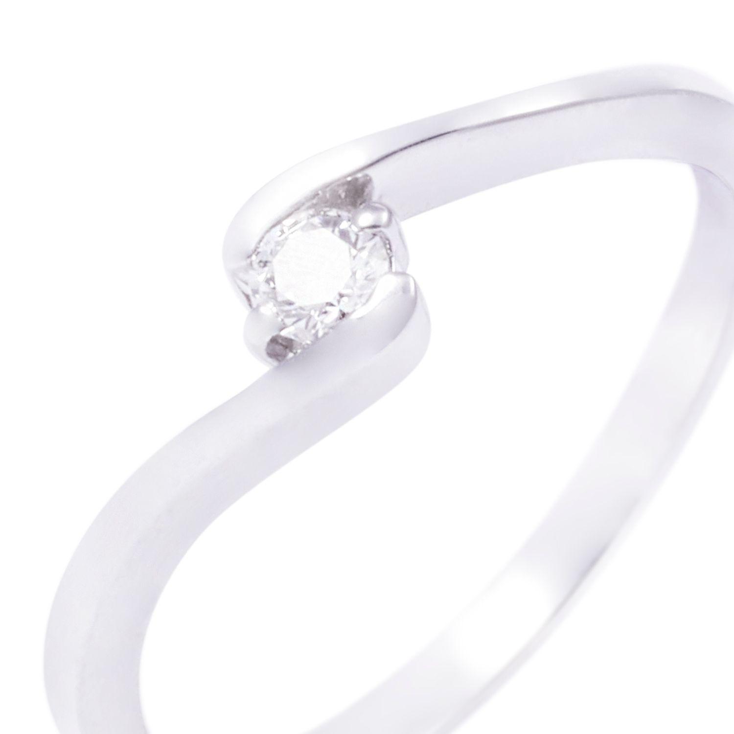 Anillo Compromiso de Oro de 18kt Solitario 12 puntos de diamante-1