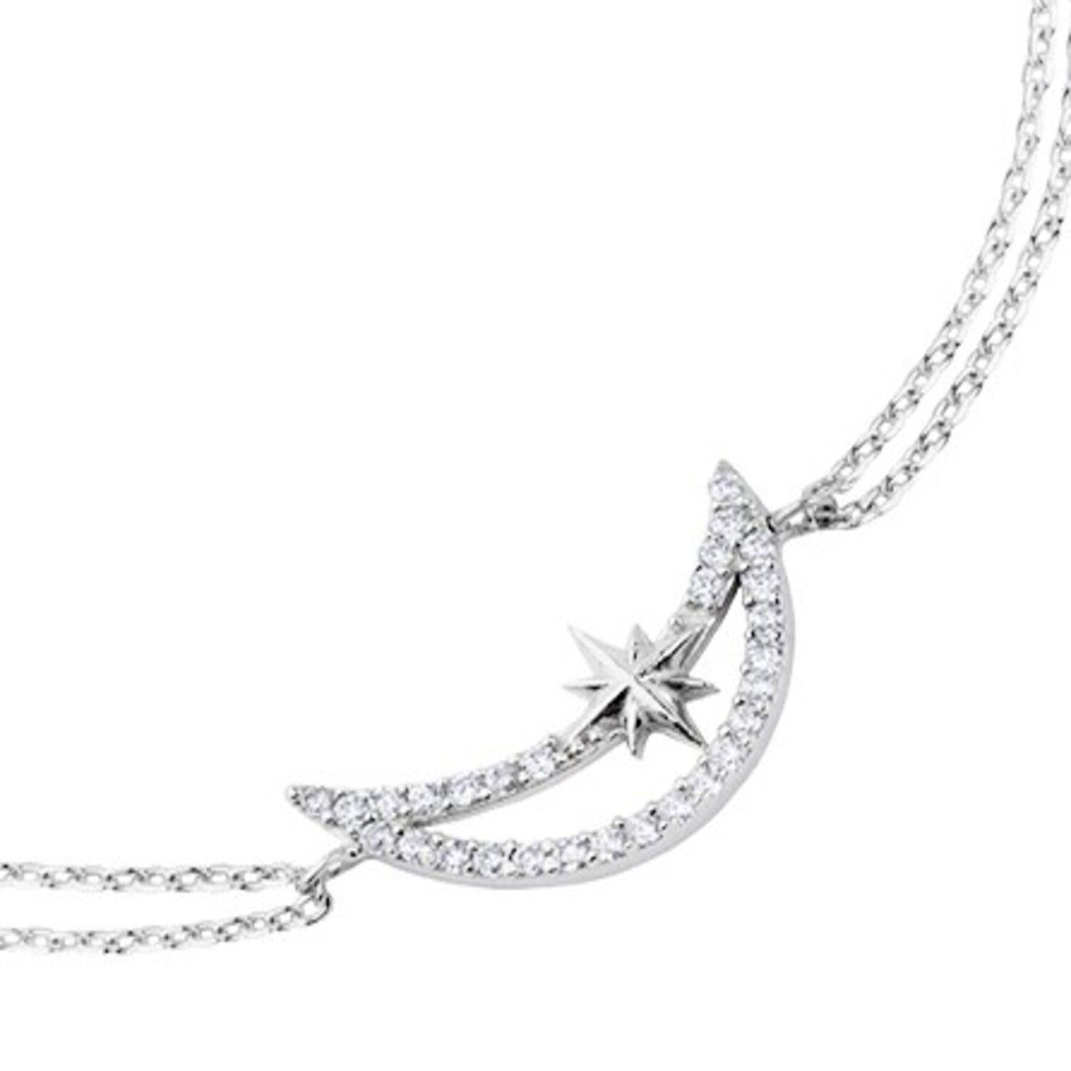 Pulsera de Plata Esterlina 925 Luna Circon-2