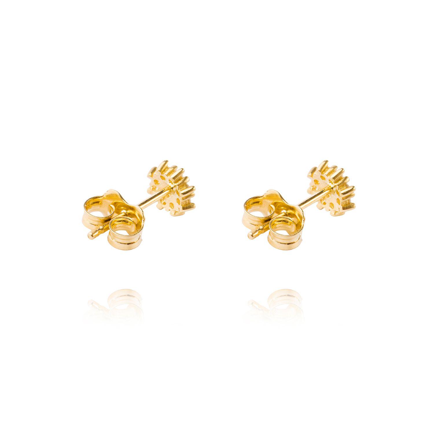 Aros de Oro 14kt Copo Circón Brillante-2