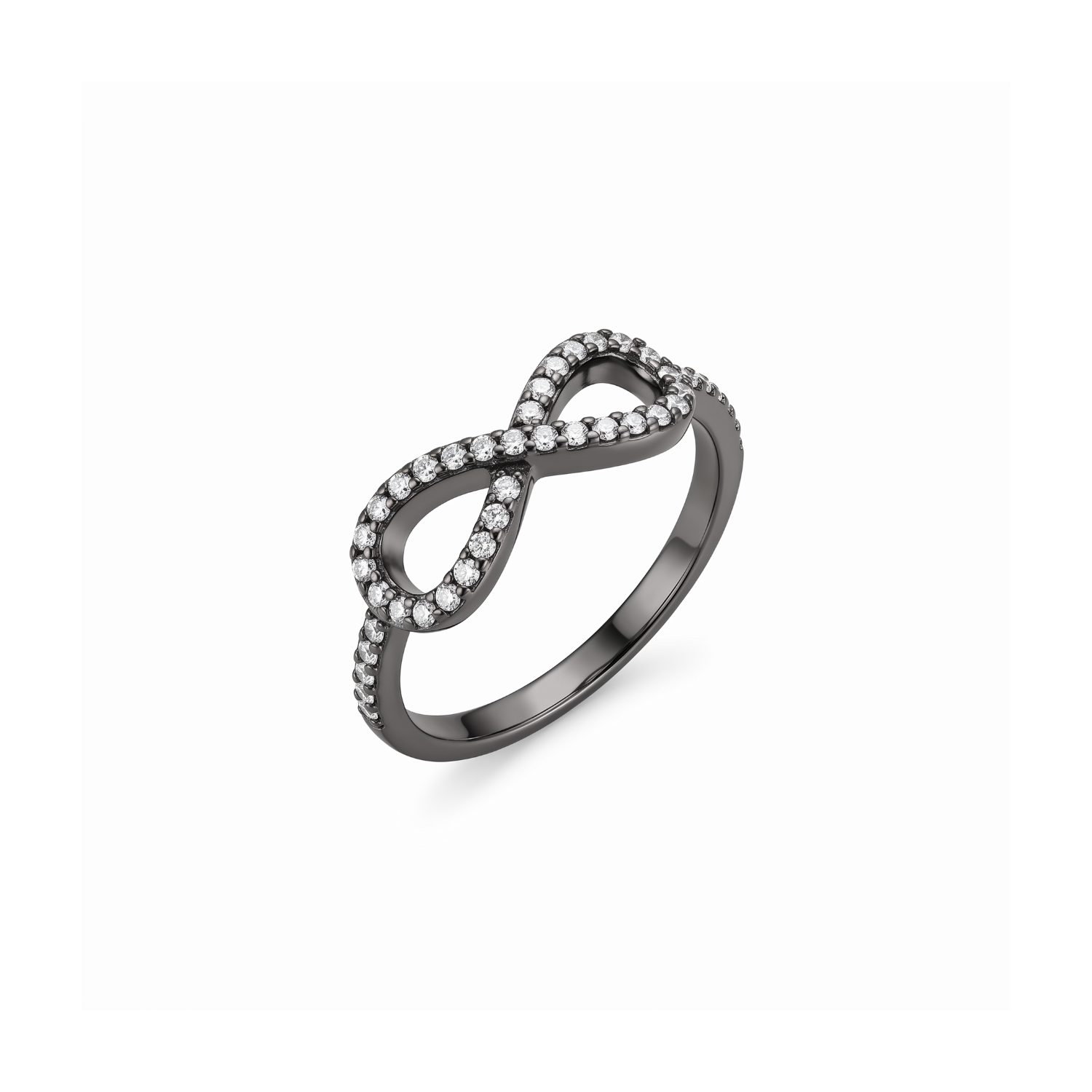 Anillo de Plata Esterlina 925 Cintillo Rutenio Circon-0