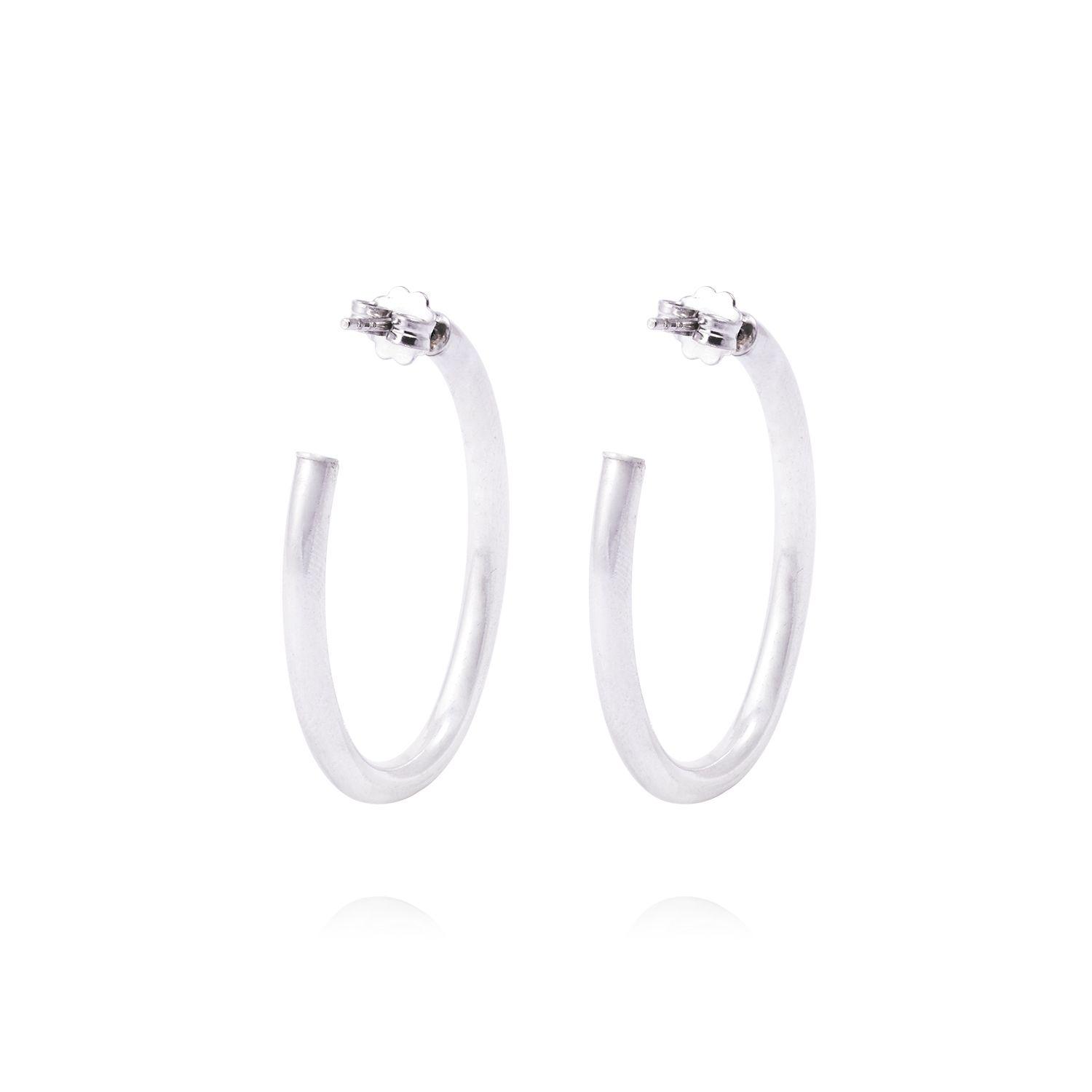 Aros de Plata Esterlina 925 Ovalado Tubo-2
