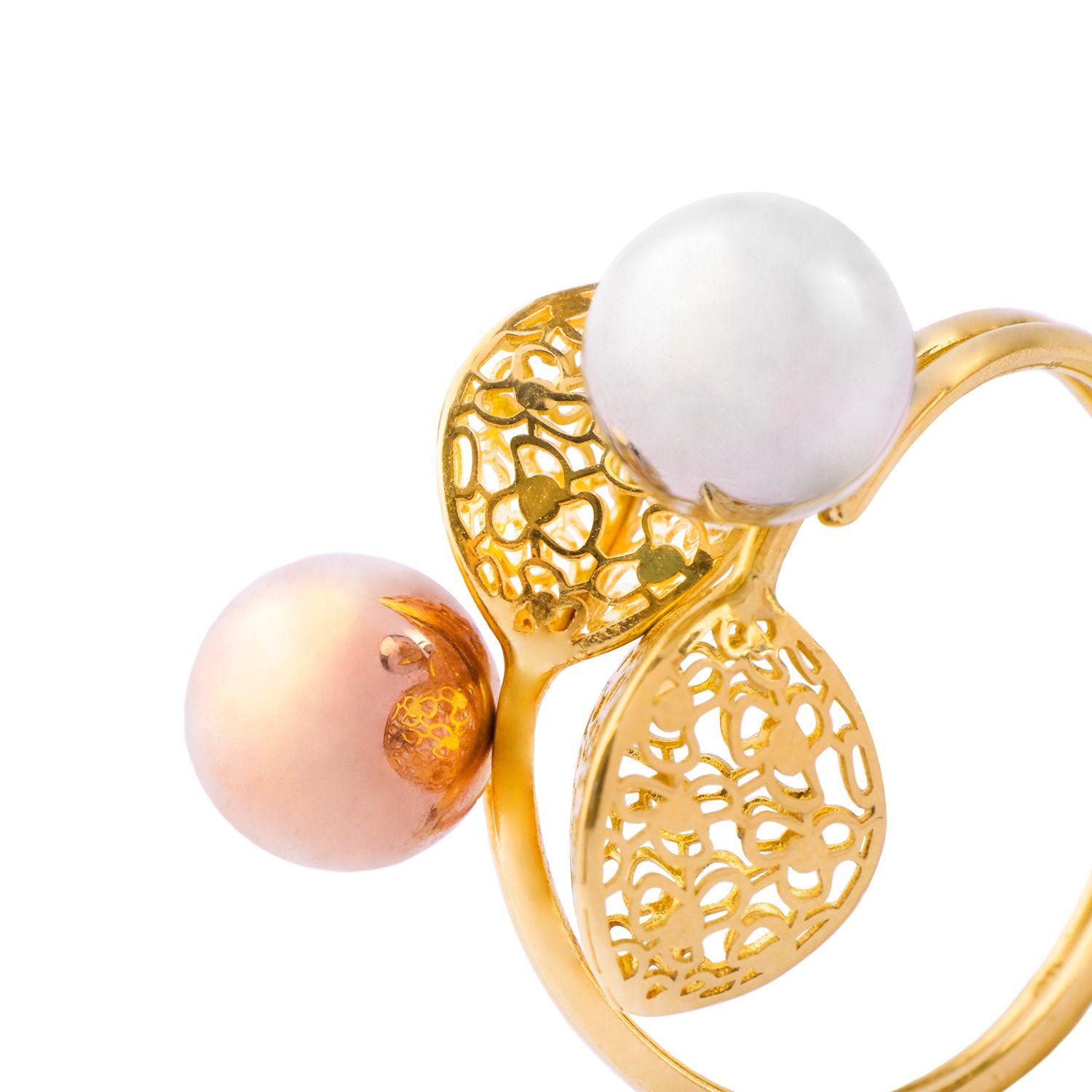 Anillo Oro Tricolor 18kt Hojas Caladas-1