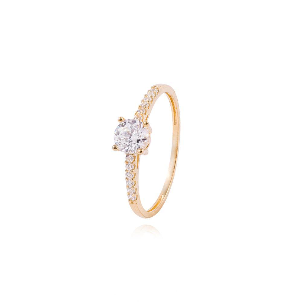 Anillo Compromiso de Oro 18Kt Circonita Central 5mm-0