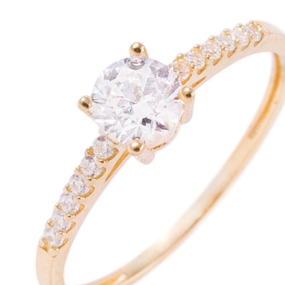 Anillo Compromiso de Oro 18Kt Circonita Central 5mm-1