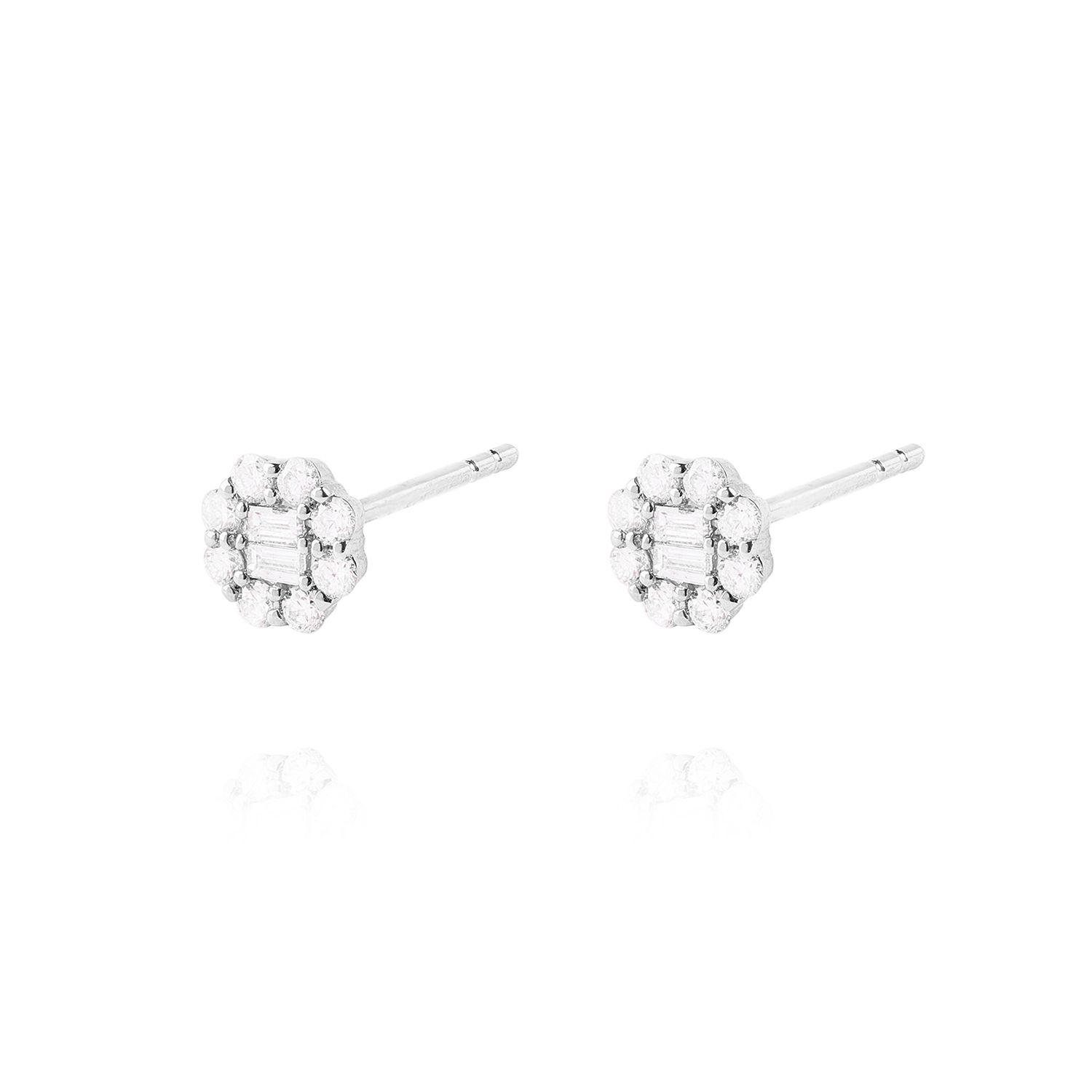 Aros de Oro Blanco 18kt Diamantes de 27 Pts Total SI/H-2