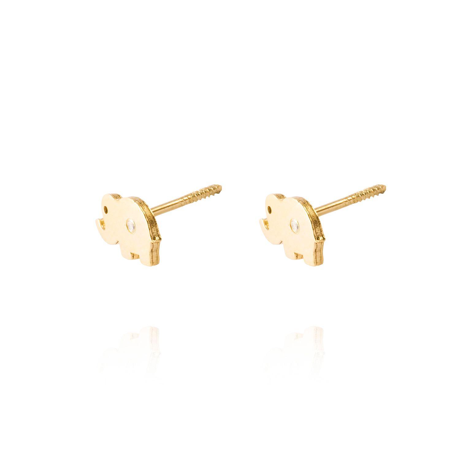 Aros de Oro 18kt Modelo Elefante chico-1