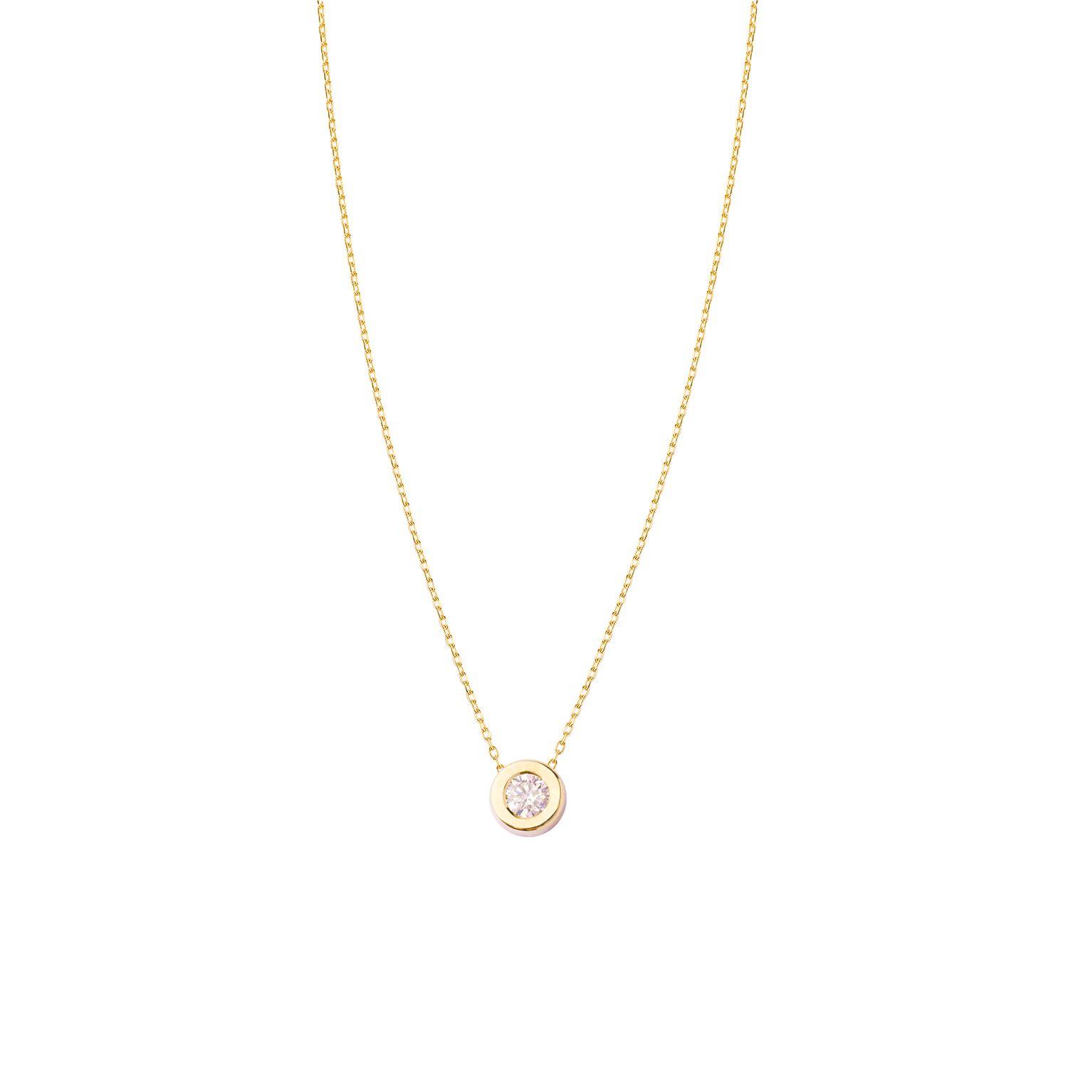 Collar de Oro 18kt con Diamantes de Punto de Luz 10 Pts Totales-2