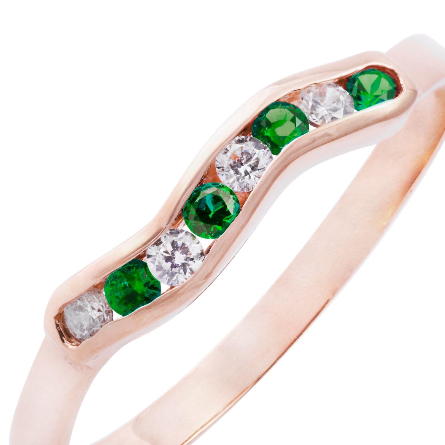 Anillo Oro Miel 18kt Asimétrico Esmeraldina-1