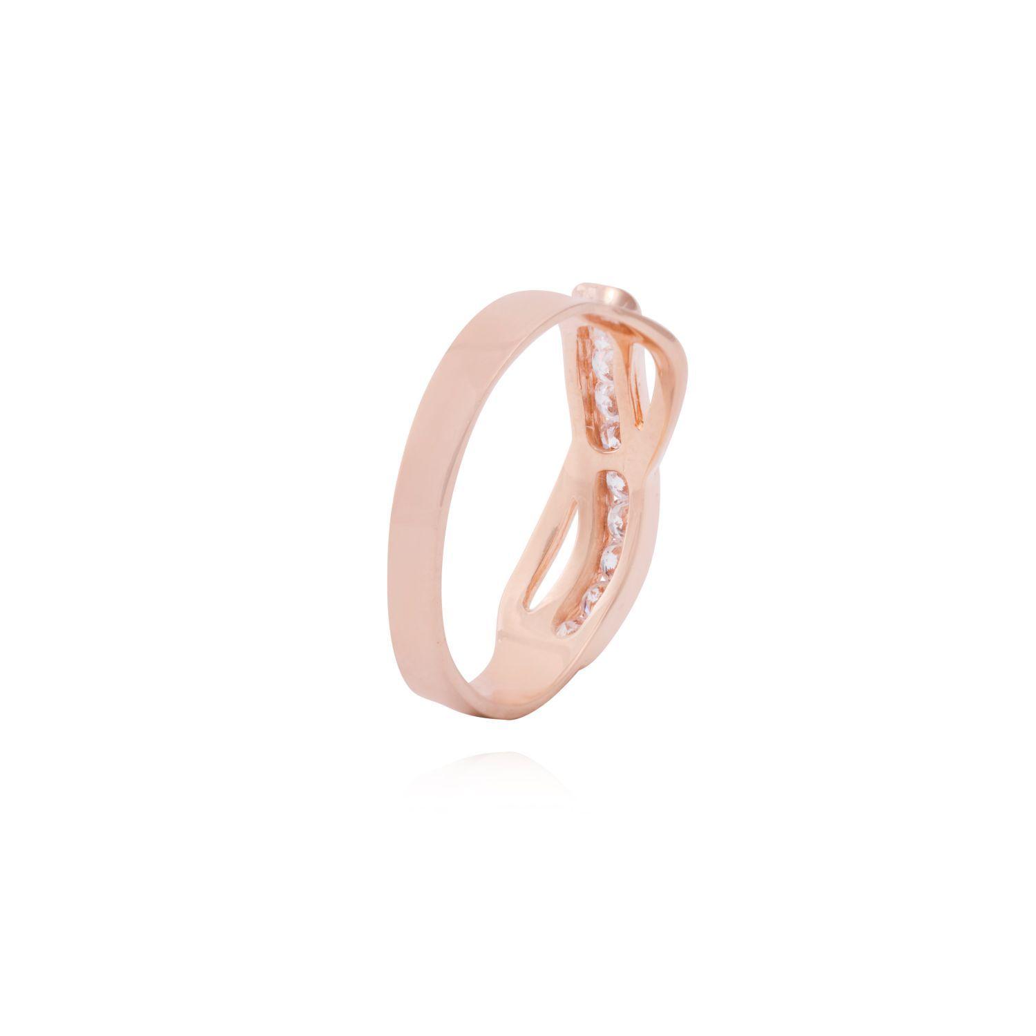 Anillo Oro Miel 18kt Cadena de Brillo-2