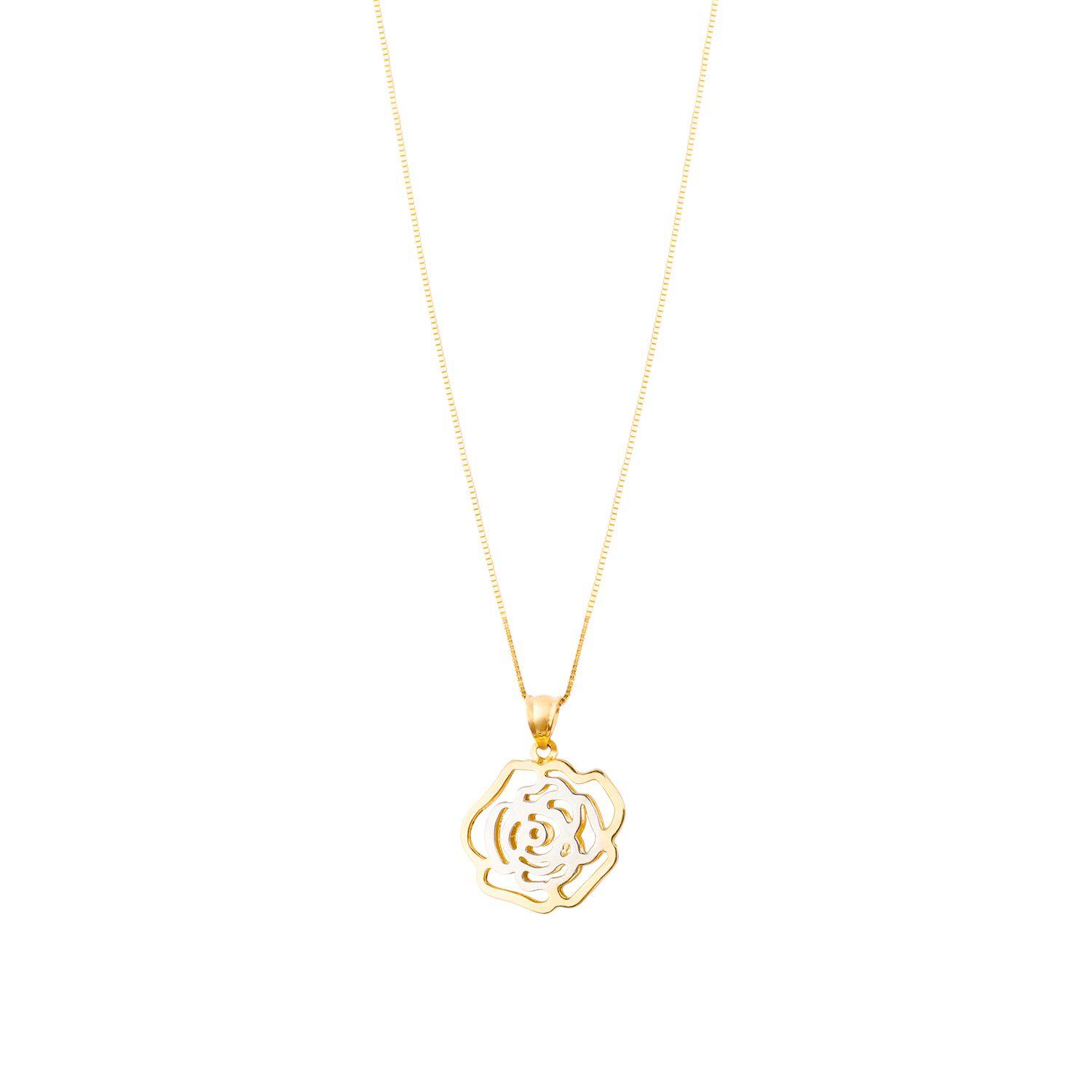 Colgante de Oro 18kt Flor Calada-2