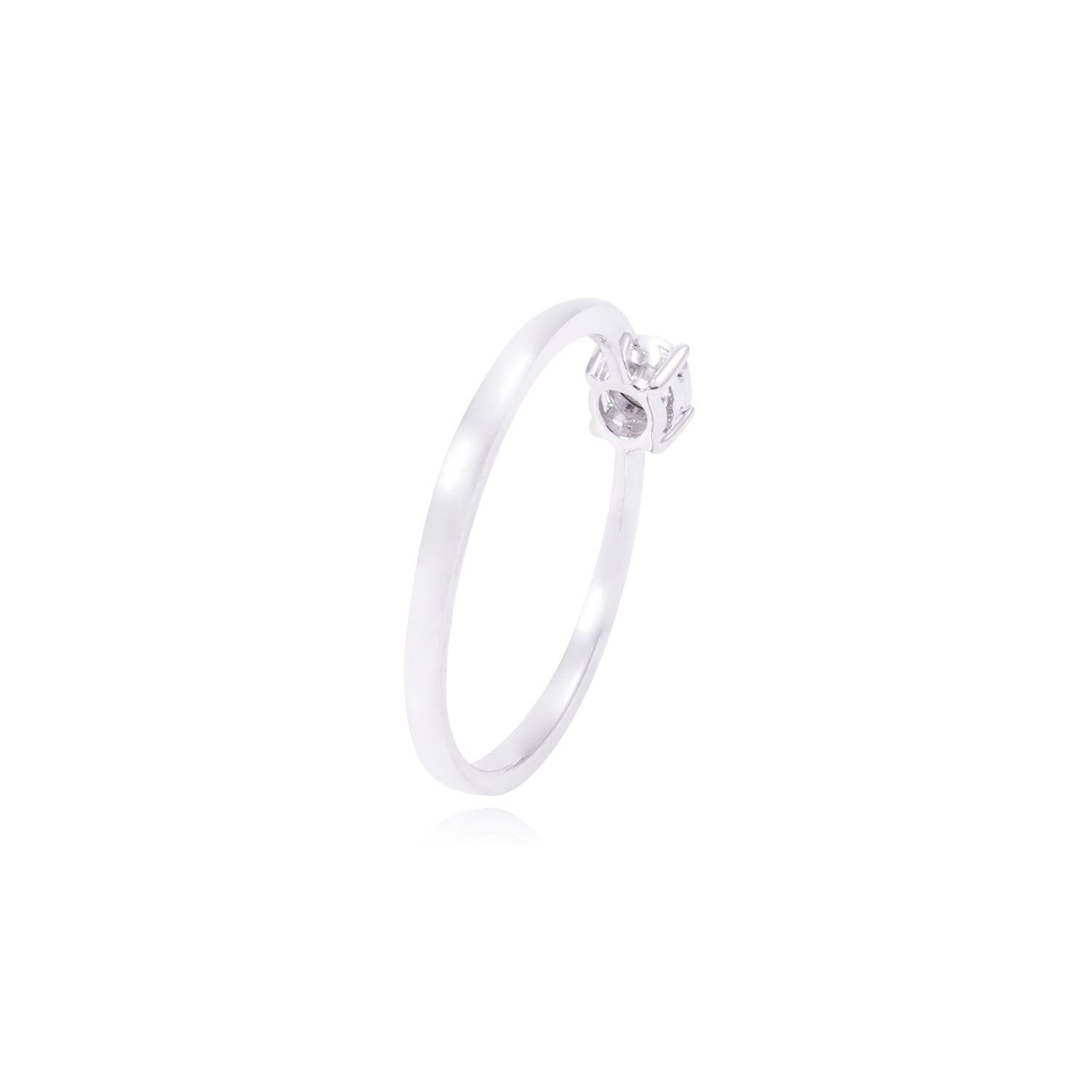 Anillo Compromiso de Oro de 18kt Solitario 3 puntos de diamante-2