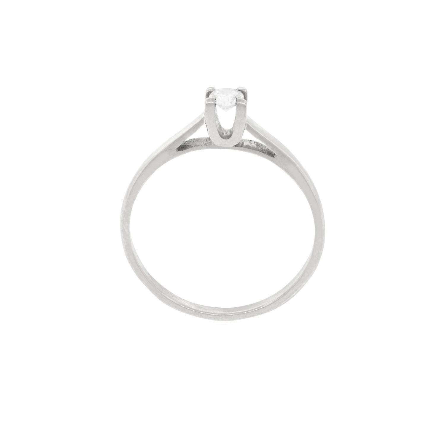 Anillo Compromiso Platino 950  Nápoles 1x12ptos Diamante-1