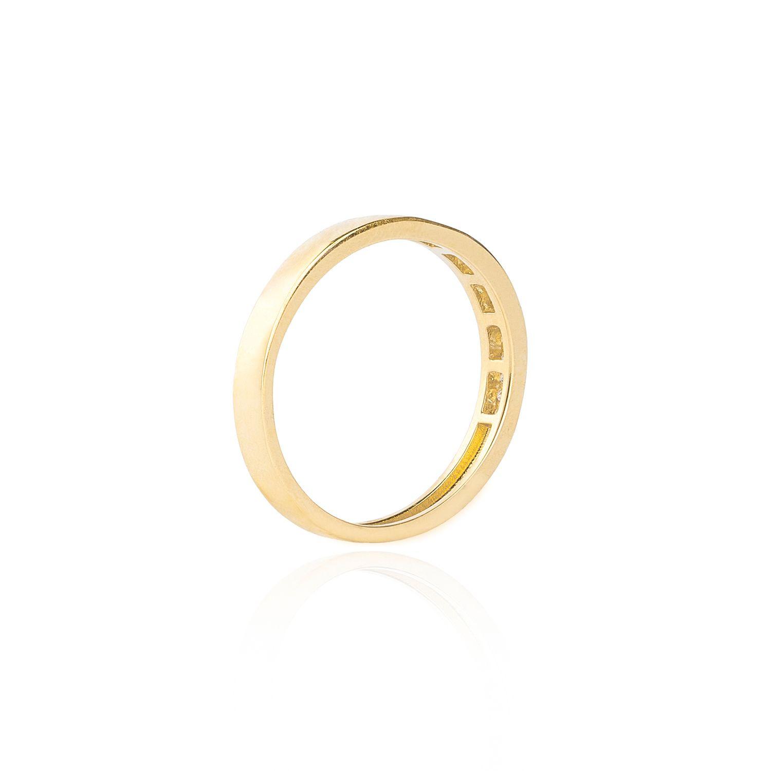Anillo Oro Amarillo 18kt Diamantes 10 Pts Riel-2