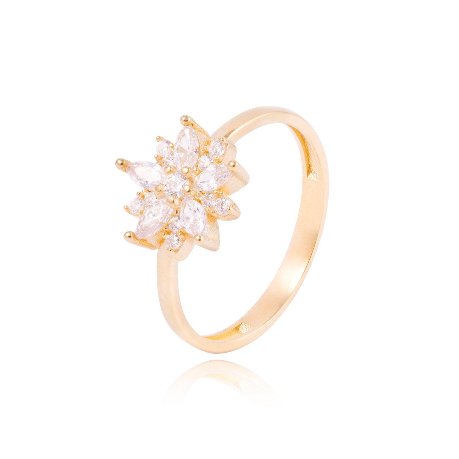 Anillo de Oro 18kt Rosetón Circón-0