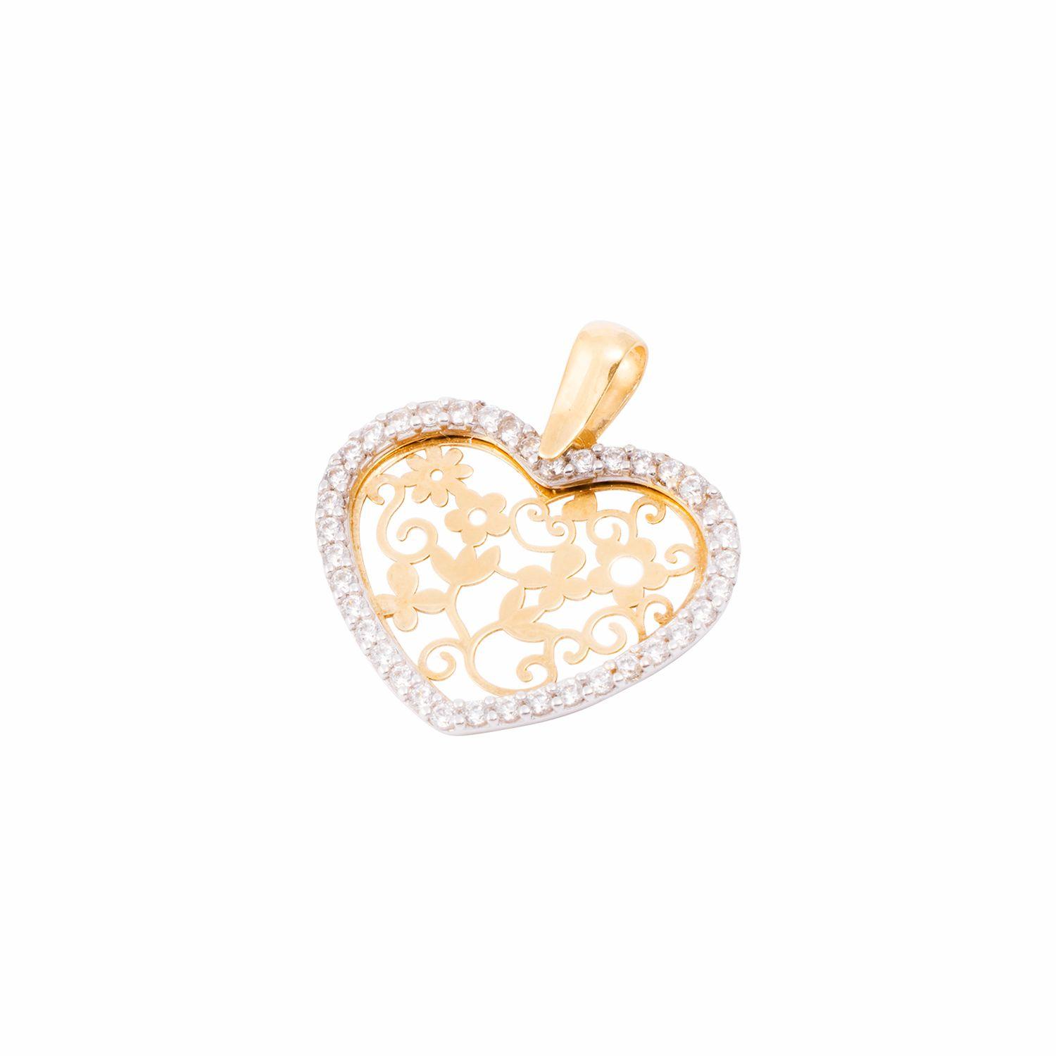 Colgante de Oro 18kt Corazon Filigrama-0
