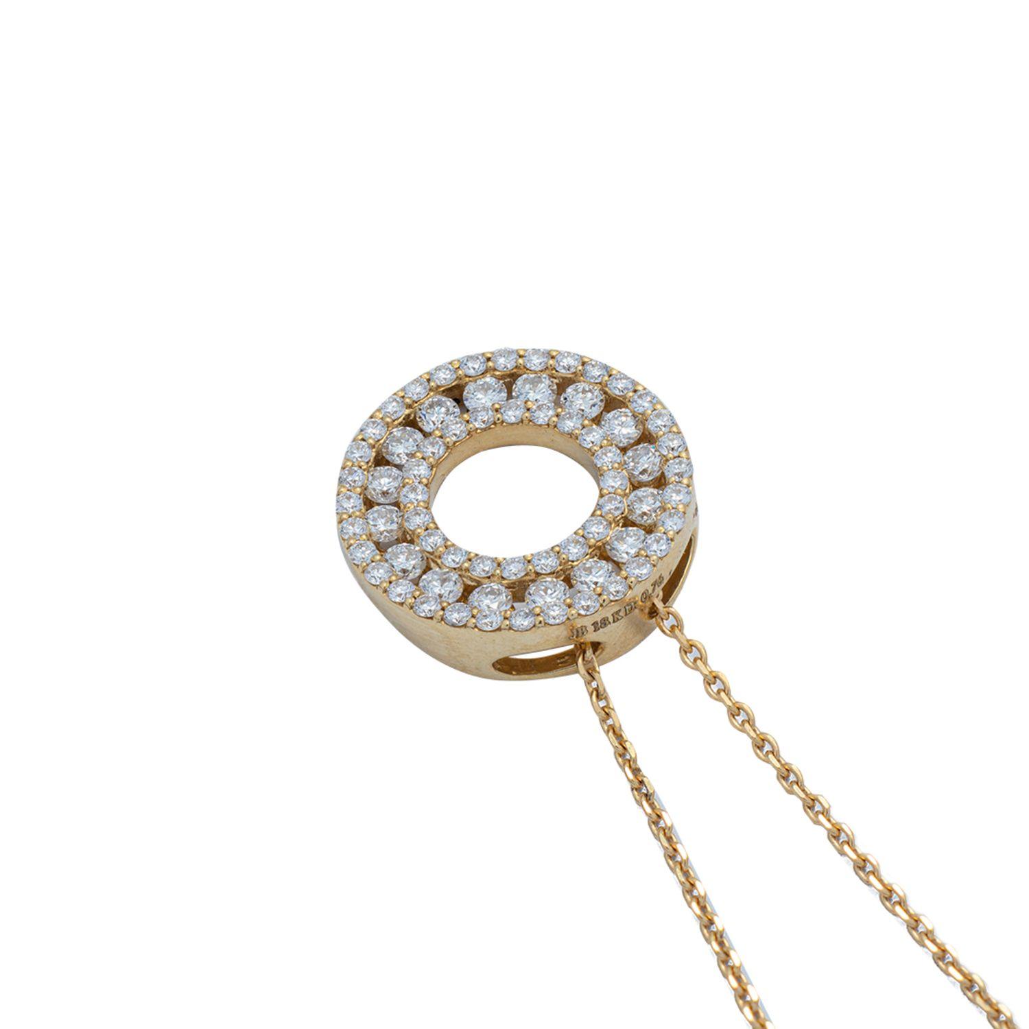 Collar de Oro 18kt con Diamante  Modelo Círculo sin fin 76 Puntos-2