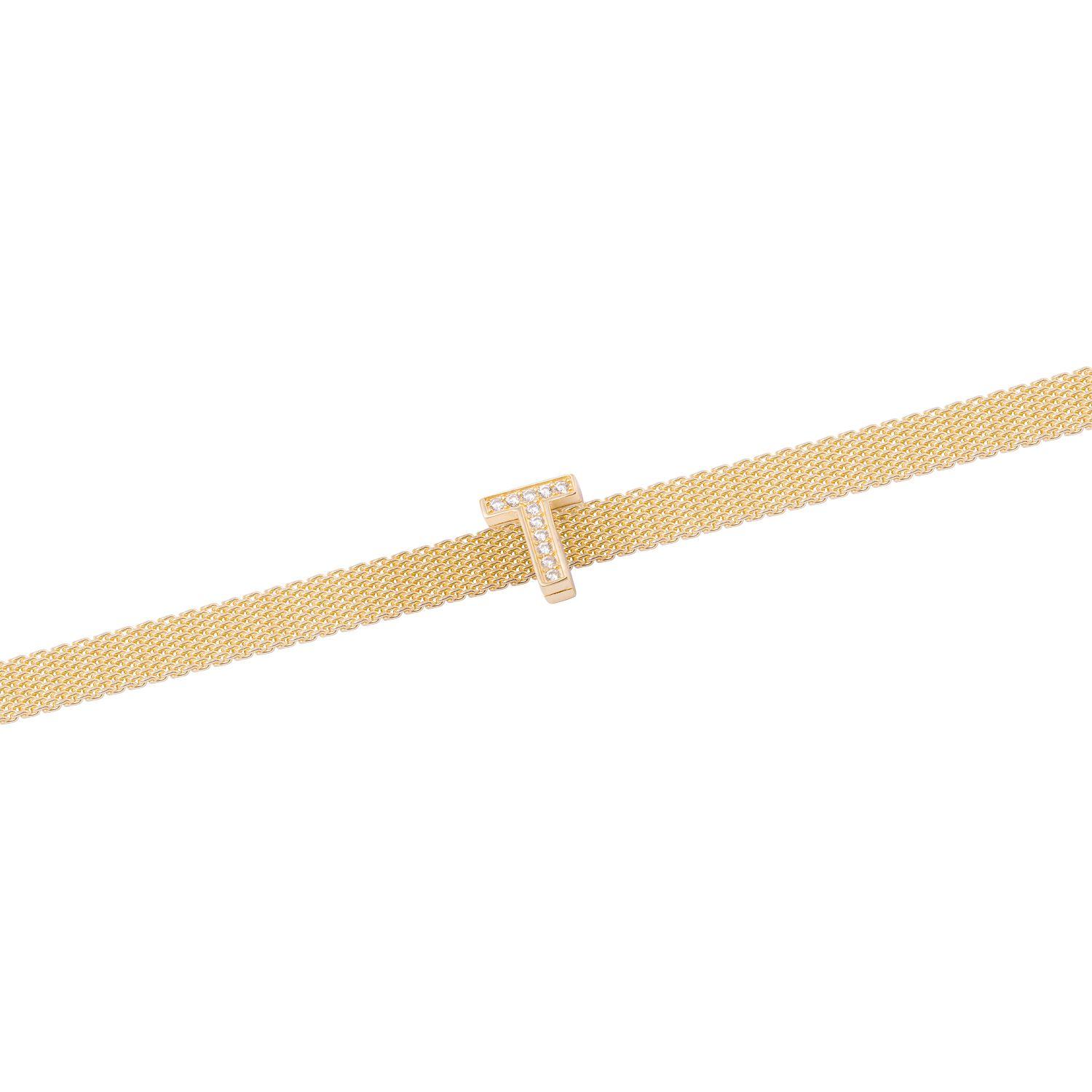 Dije de Plata broche Letra T con Circonita Revestido en Oro 18kt-2