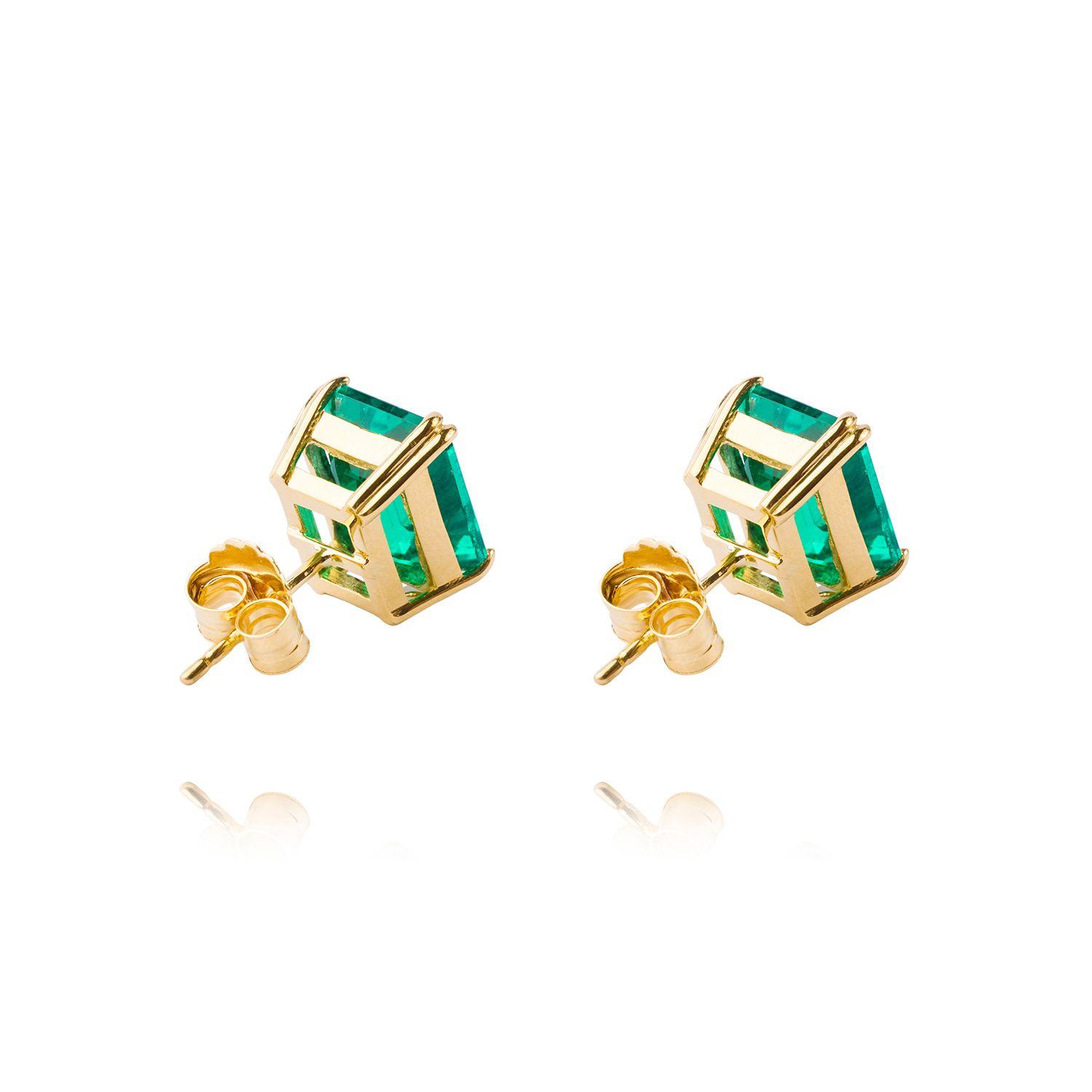 Aros de Oro de 18kt con Esmeraldas Naturales-2