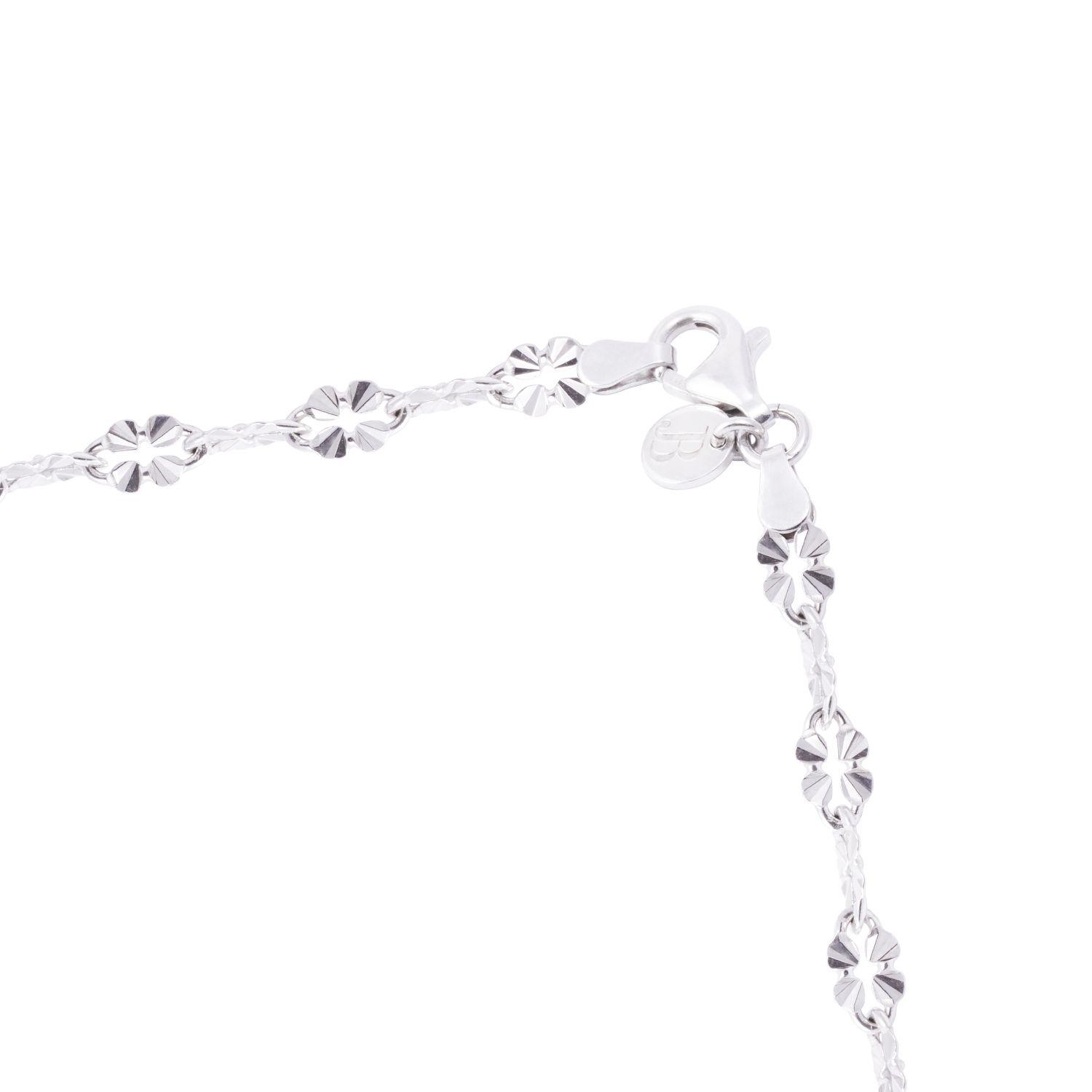 Collar de Plata Esterlina 925 Flor Cuatro Petalos-2