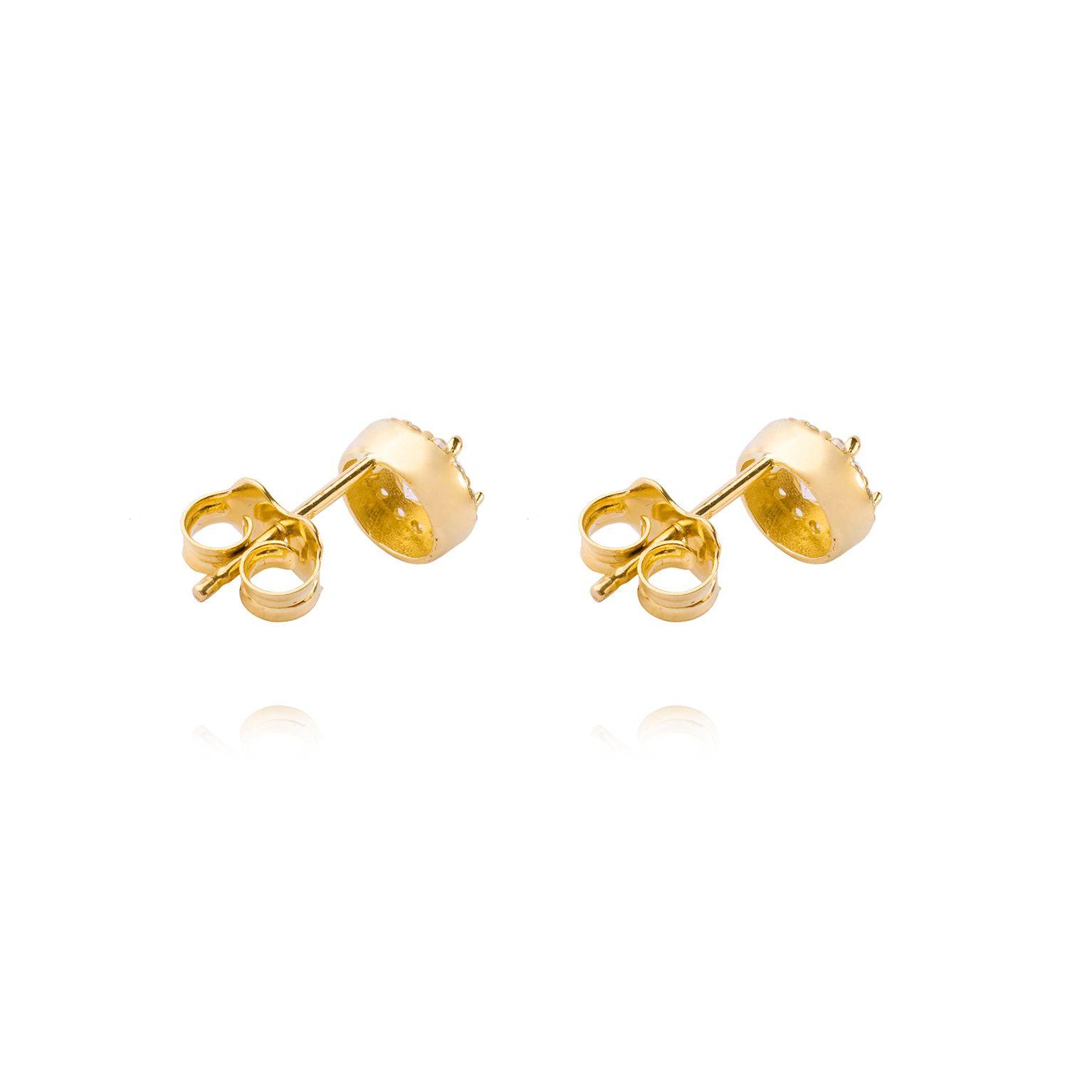 Aros de Oro 14kt Circonita Destellante 4mm-2