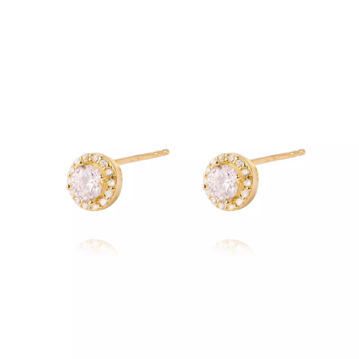 Aros de Oro 14kt Circonita Destellante 4mm-1