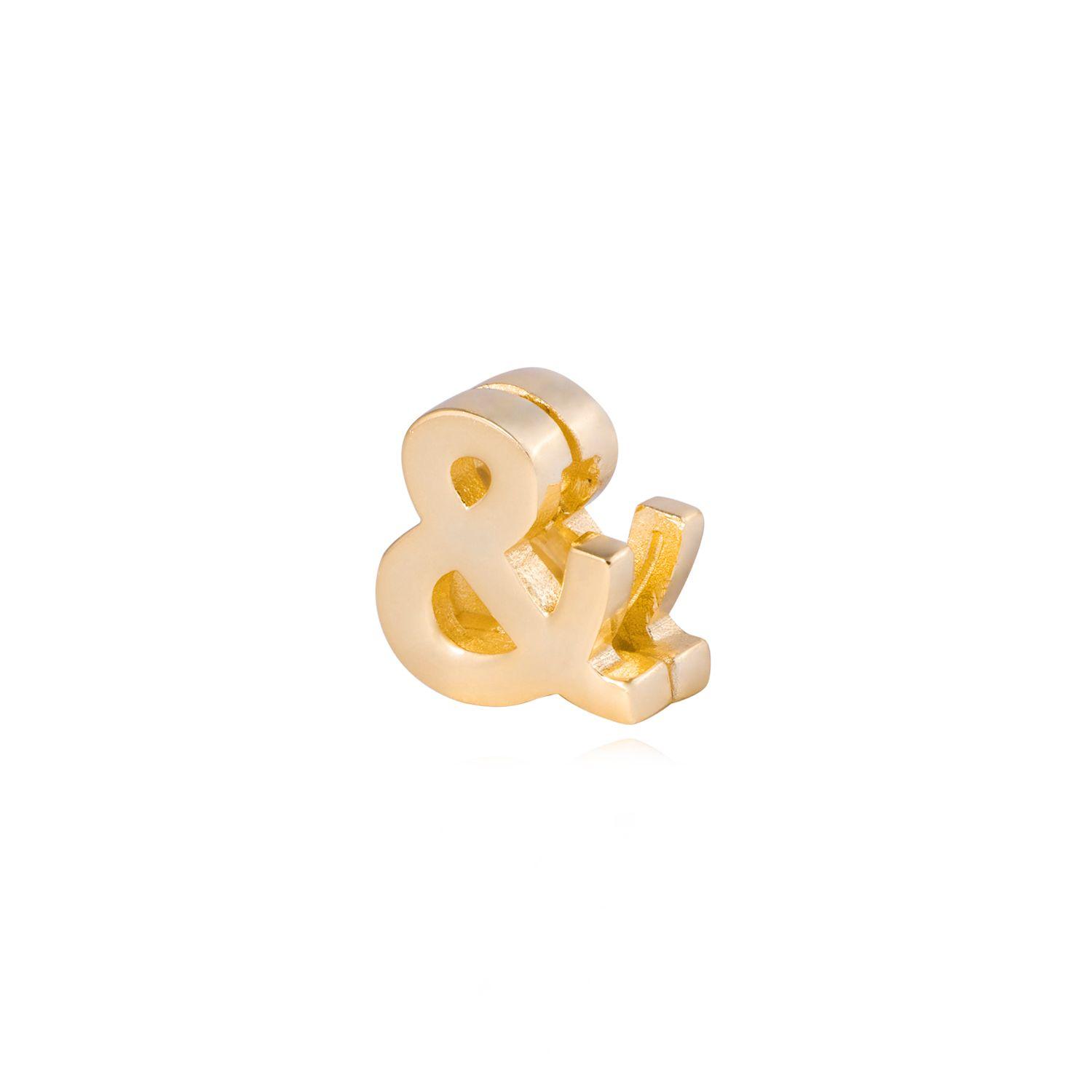 Dije de Plata broche Letra & Revestido en Oro 18kt-1
