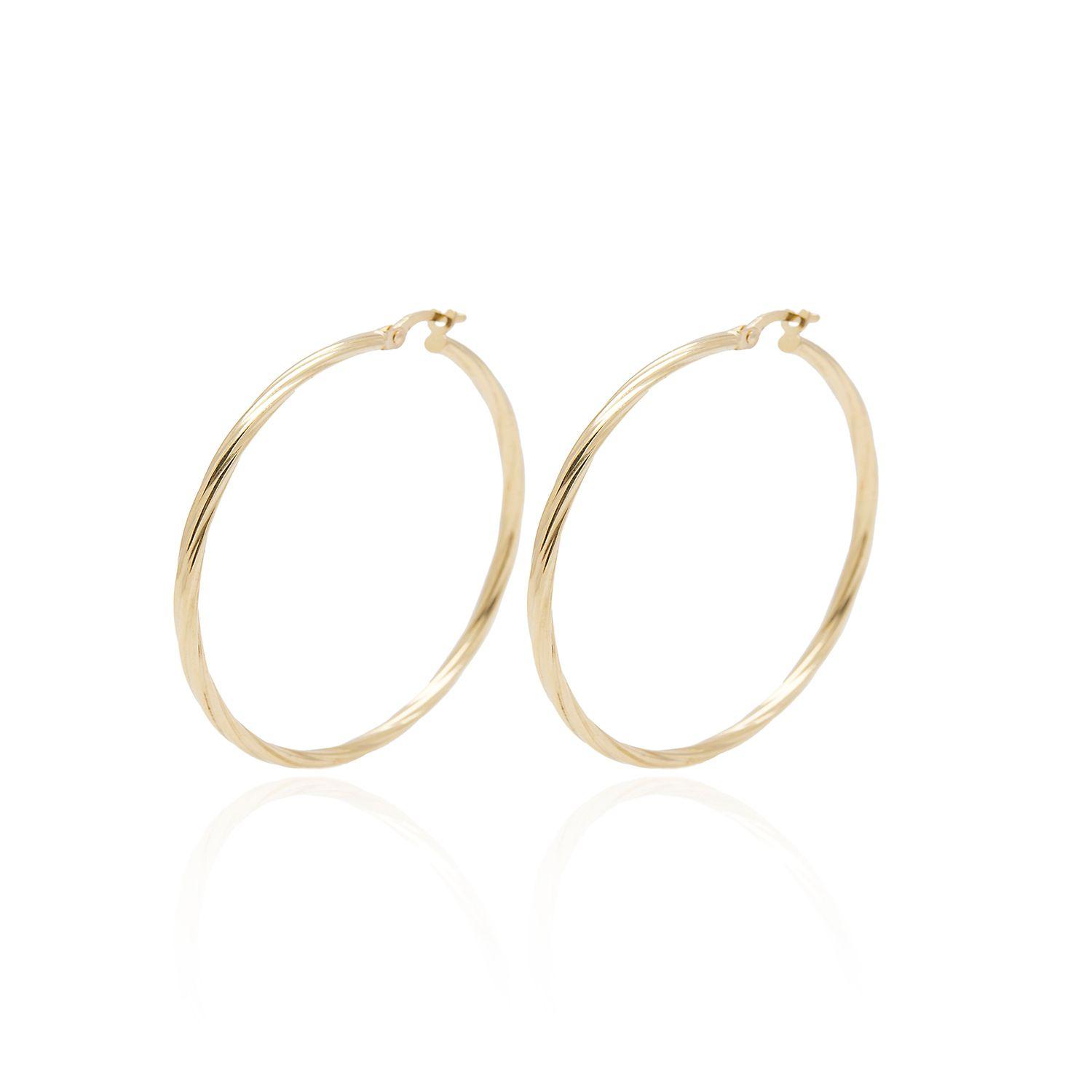 Aros de Oro 18kt Modelo Argolla Torcida.-0