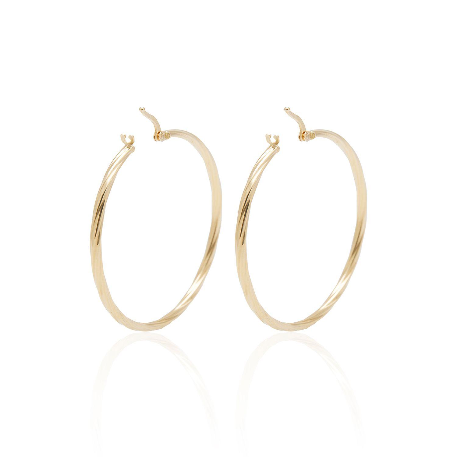 Aros de Oro 18kt Modelo Argolla Torcida.-2