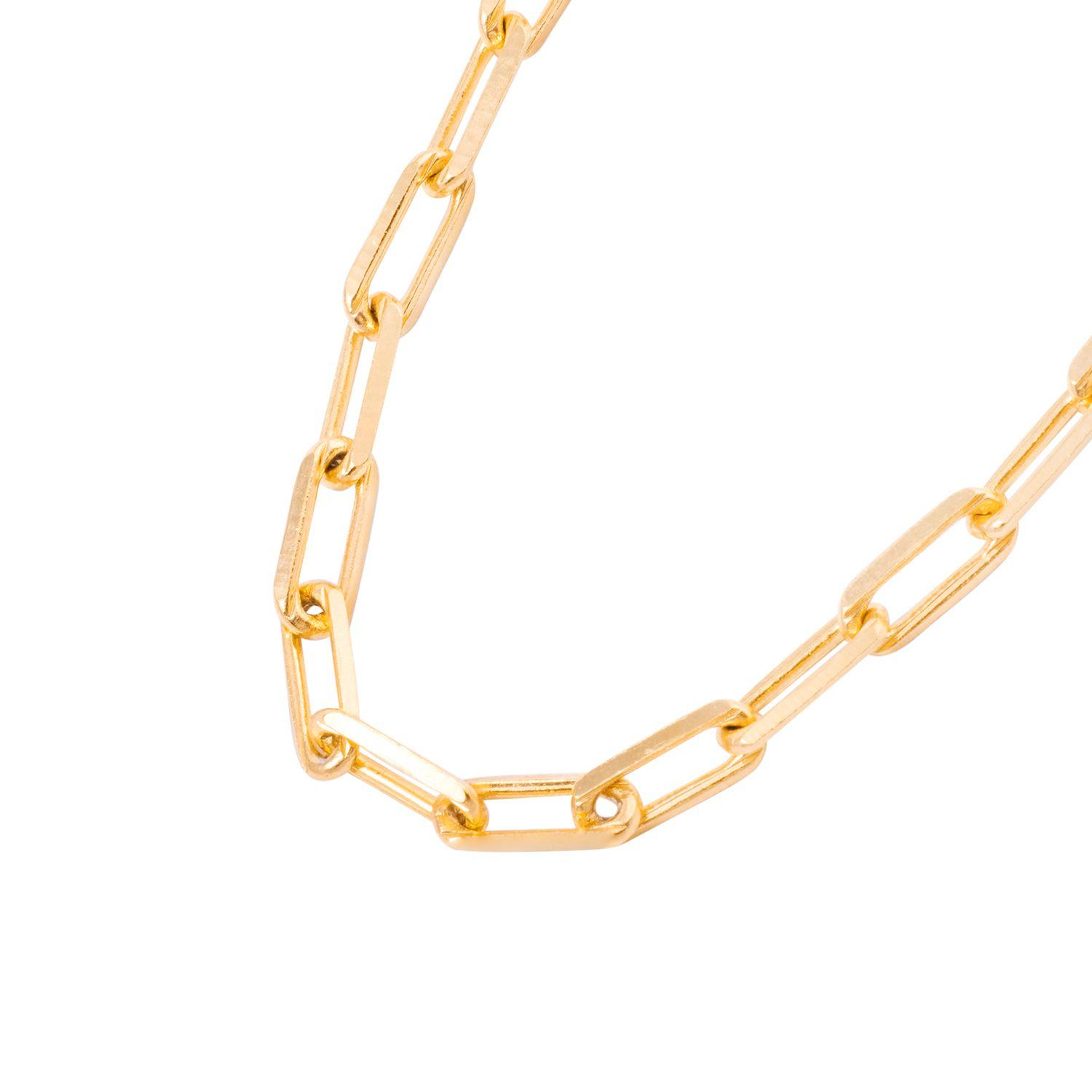 Collar de Plata Esterlina 925 Eslabones medianos Bañado en Oro 14kt-2