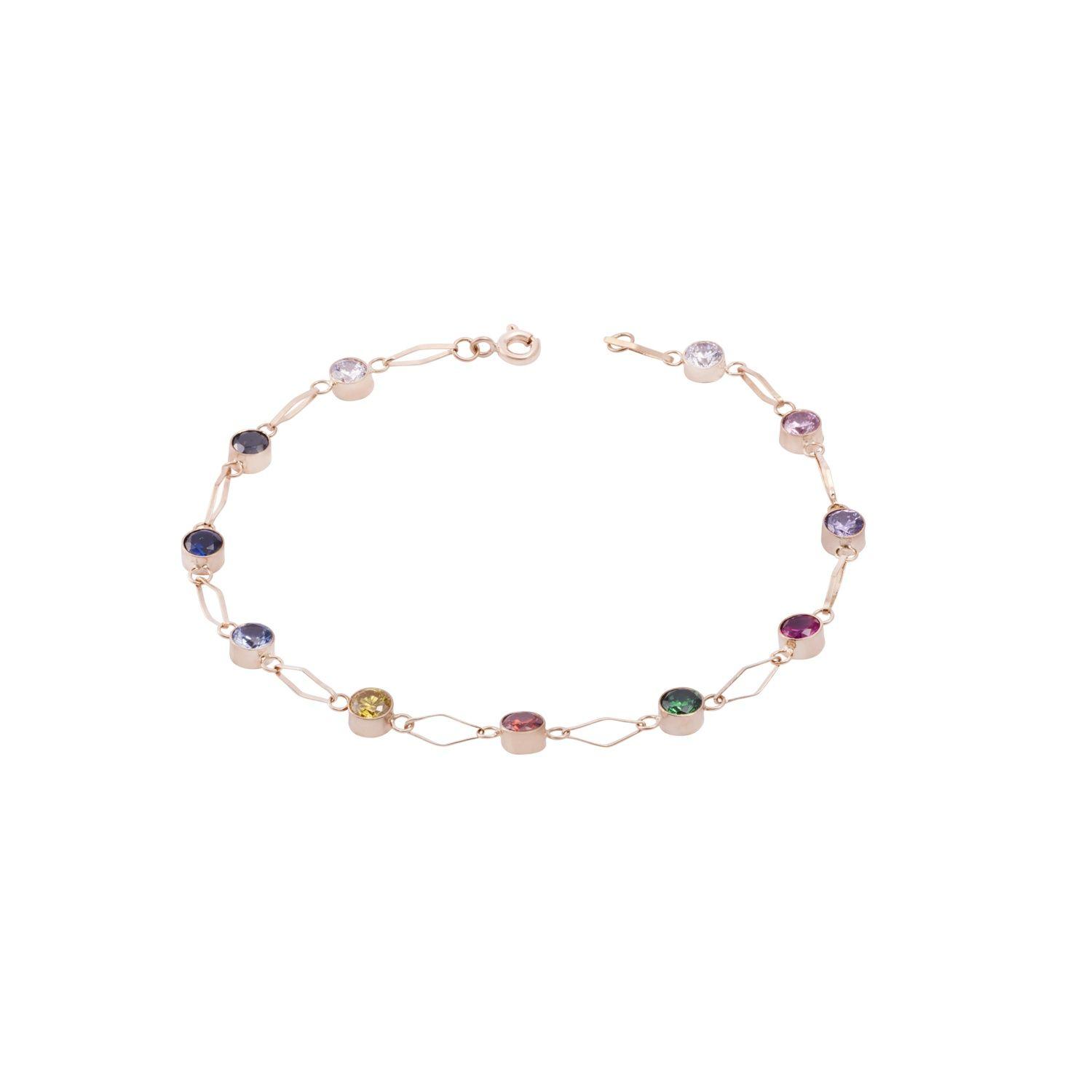 Pulsera en Oro Miel 18kt Colores-2