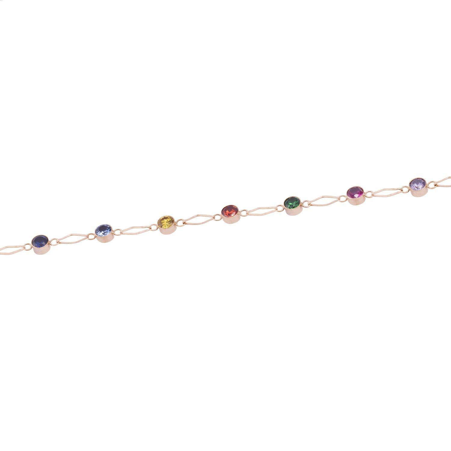 Pulsera en Oro Miel 18kt Colores-2