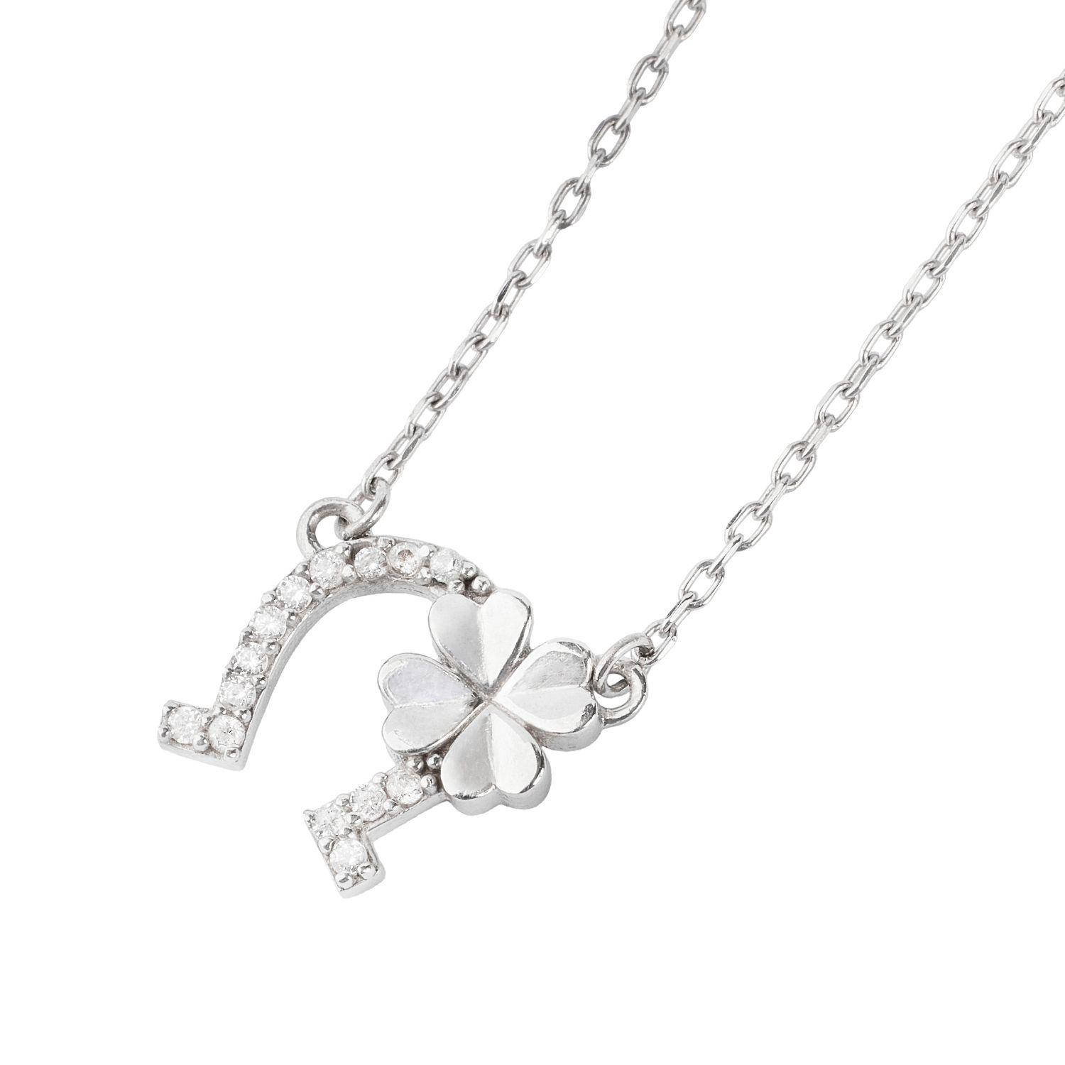 Collar de Plata Esterlina 925 Herradura Trebol-1