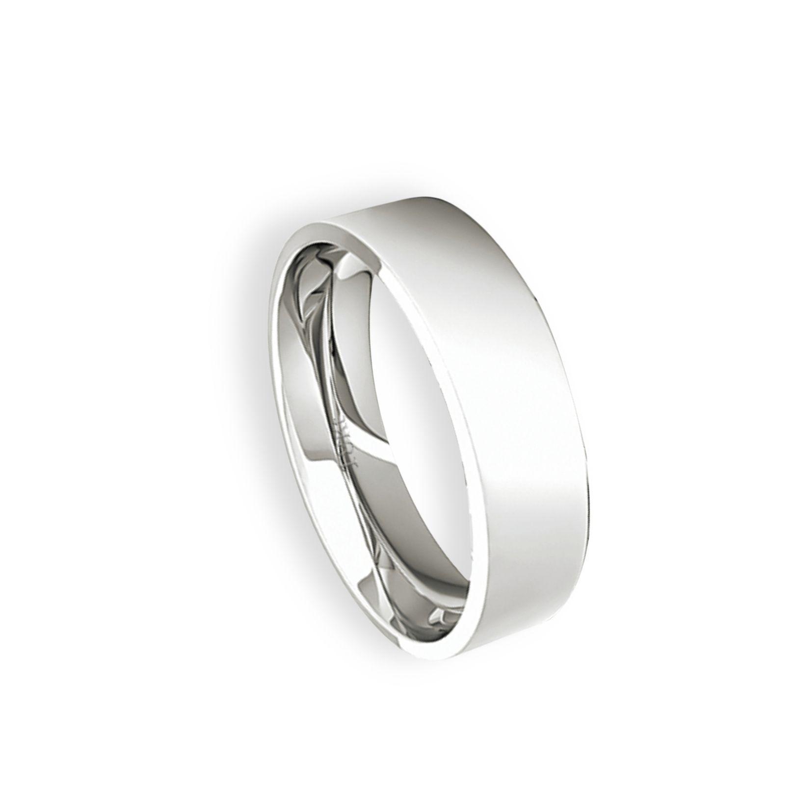Argolla Matrimonio de Oro Blanco 18kt Tubo ErgoFit Sagres de 5,0mm-2