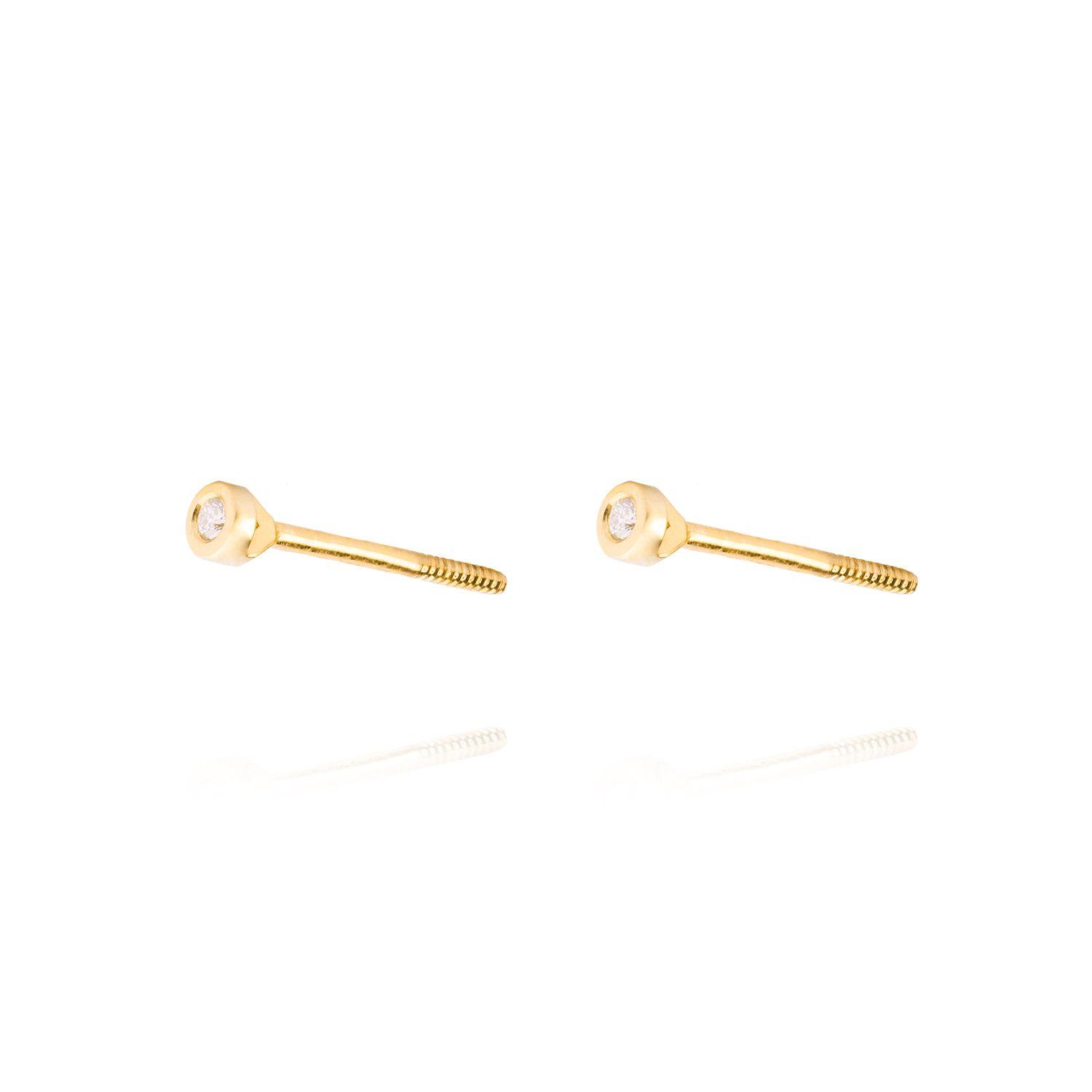 Aros de Oro 18kt con Diamantes Punto de Luz 4pts total SI/H-1