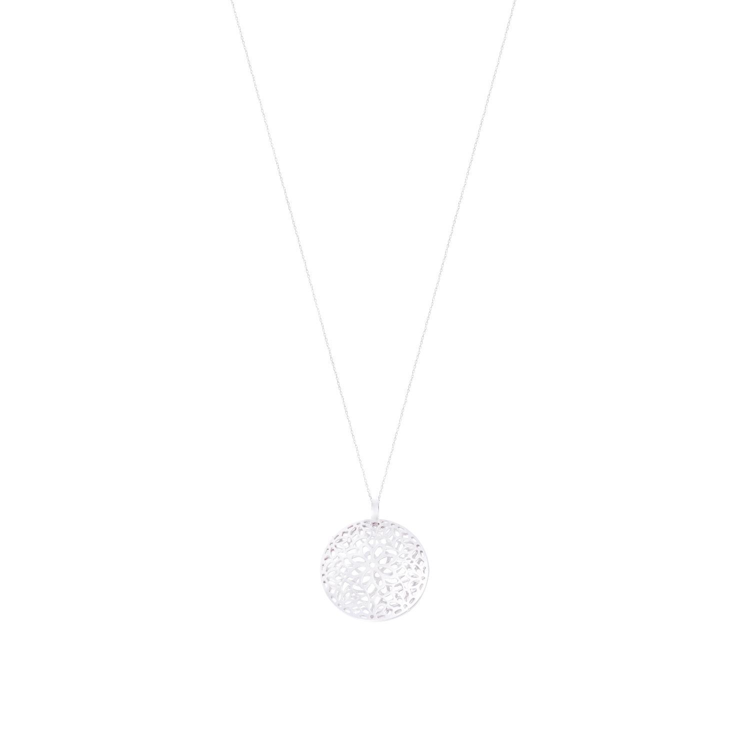 Colgante Oro Blanco 18kt Flores-2
