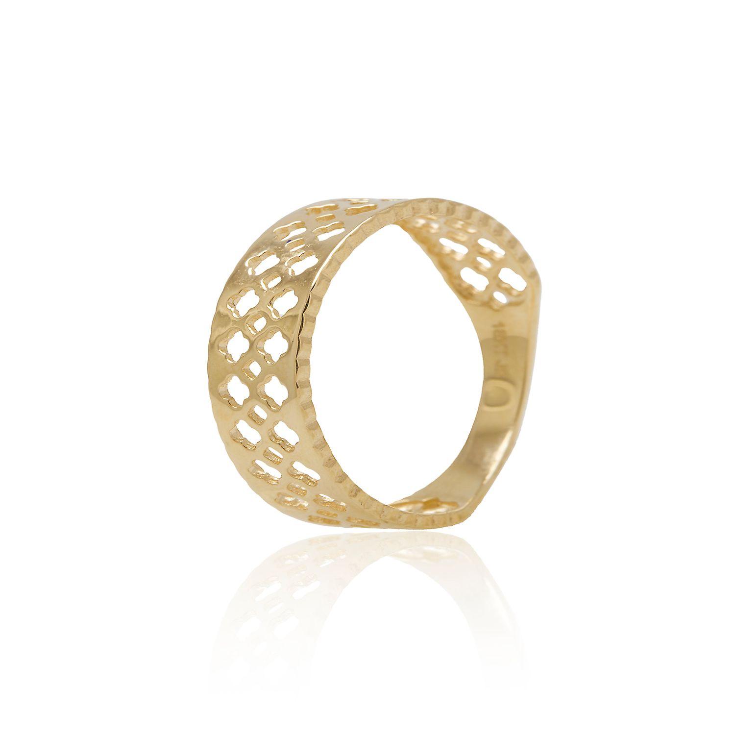 Anillo de Oro  18kt, Modelo Rejilla-2