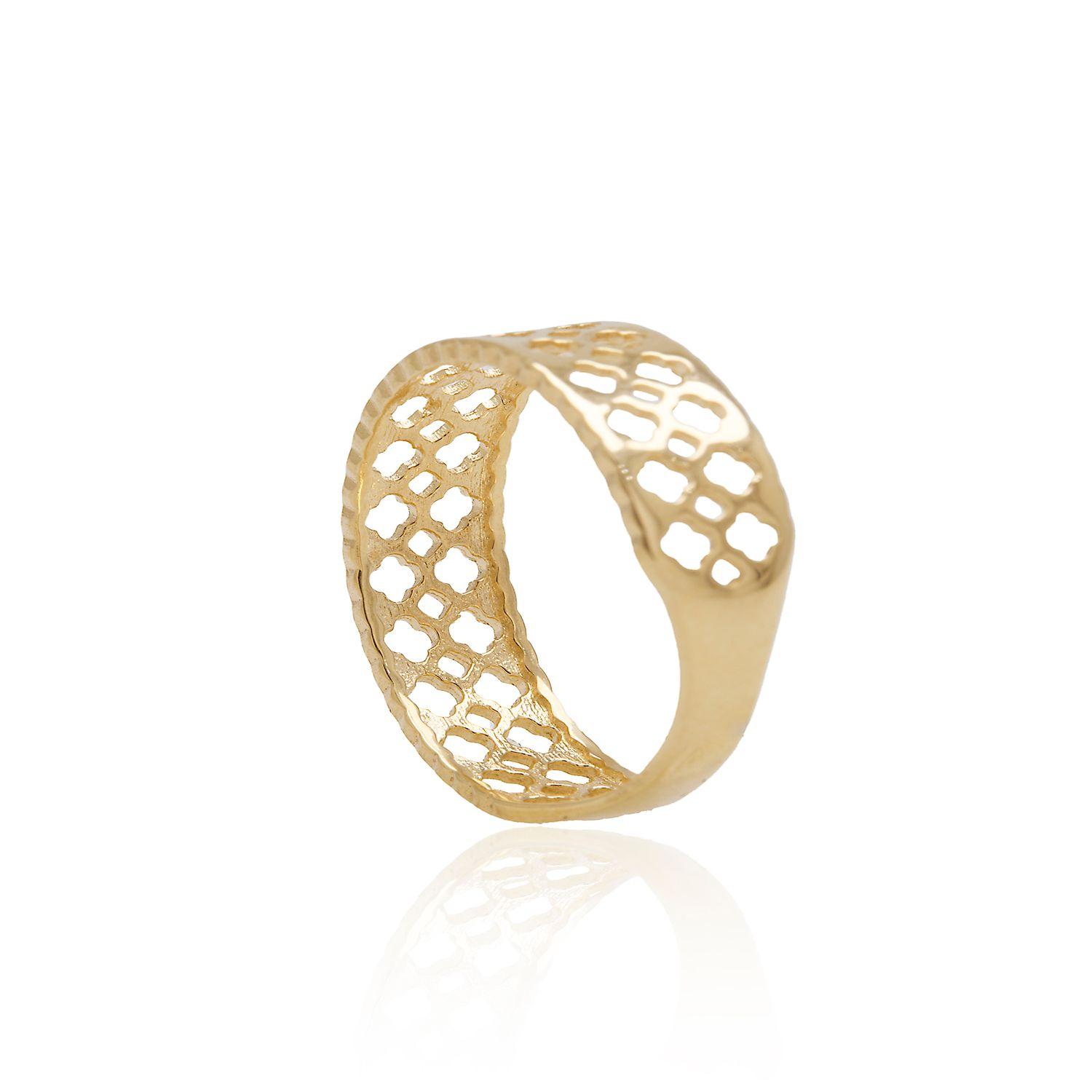 Anillo de Oro  18kt, Modelo Rejilla-1