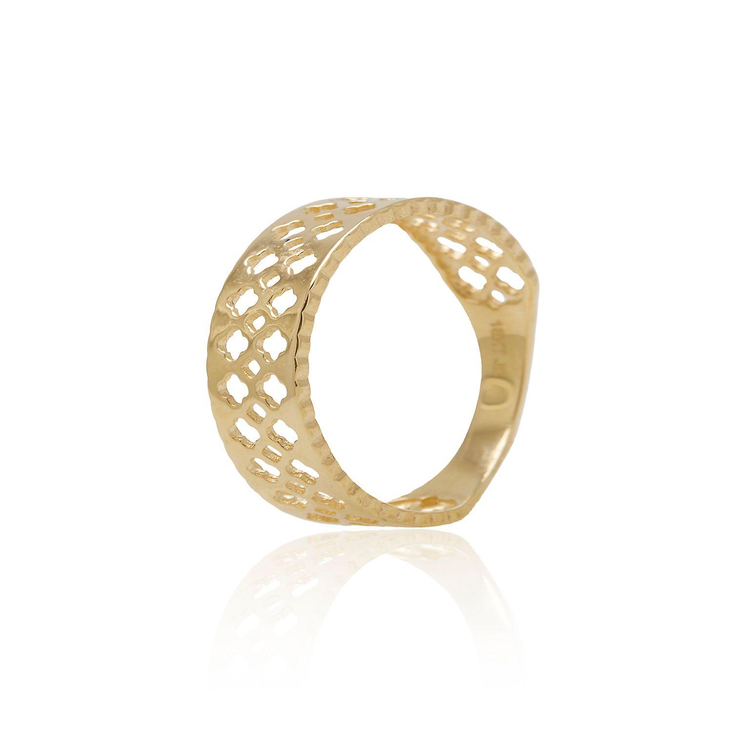 Anillo de Oro  18kt, Modelo Rejilla-2