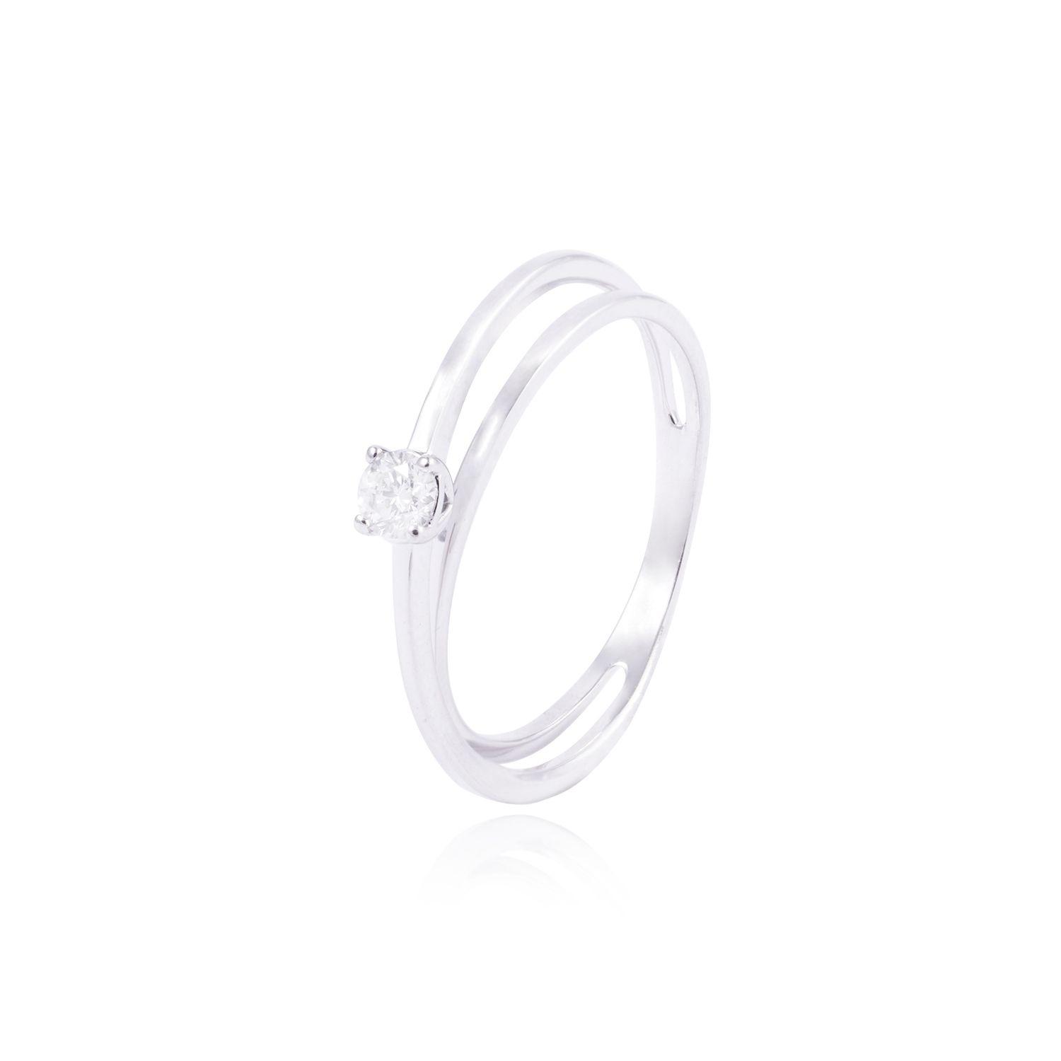 Anillo de Oro de 18kt Modelo Solitario brillante de 16 puntos-0