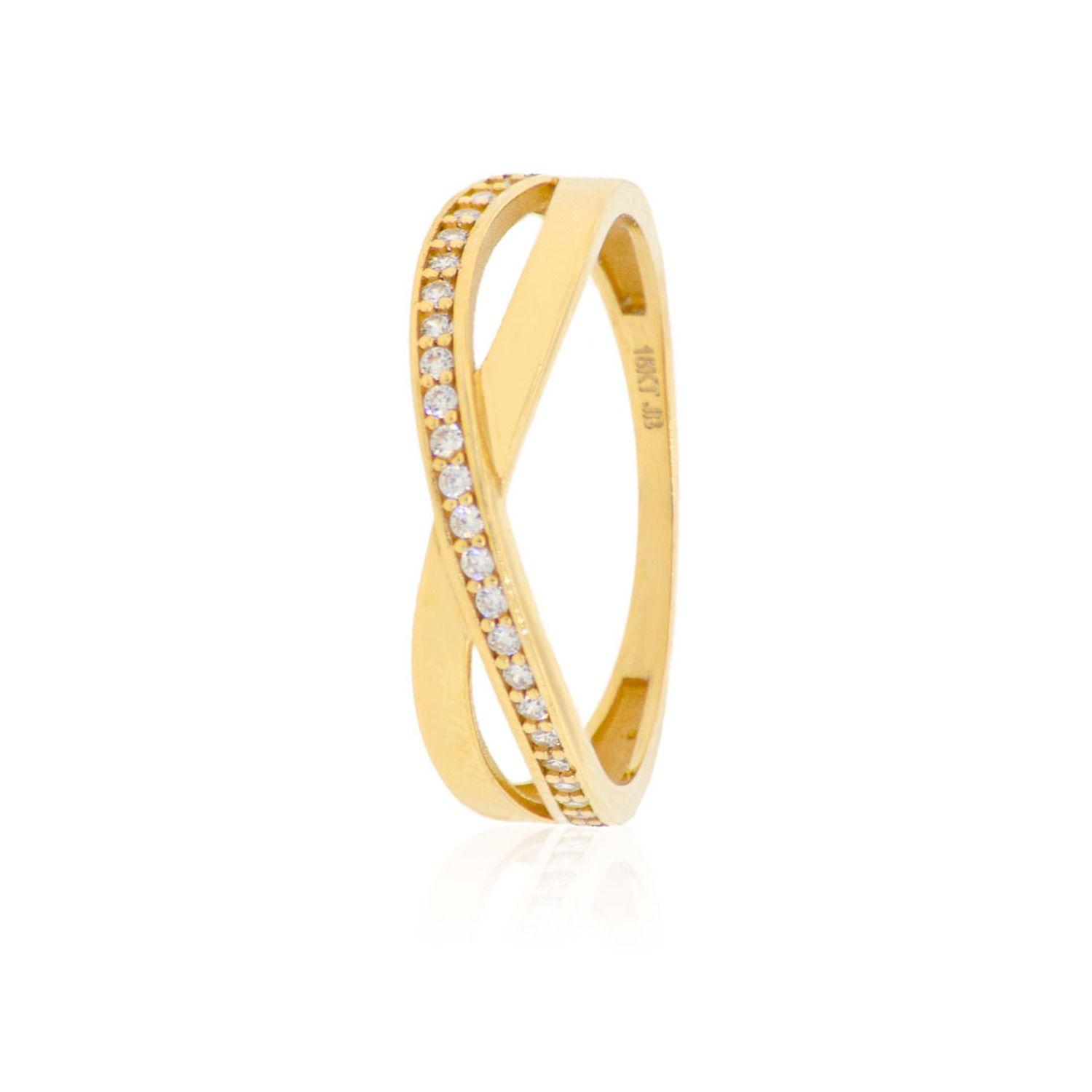 Anillo Compromiso de Oro 18Kt Cruzado Circon-0
