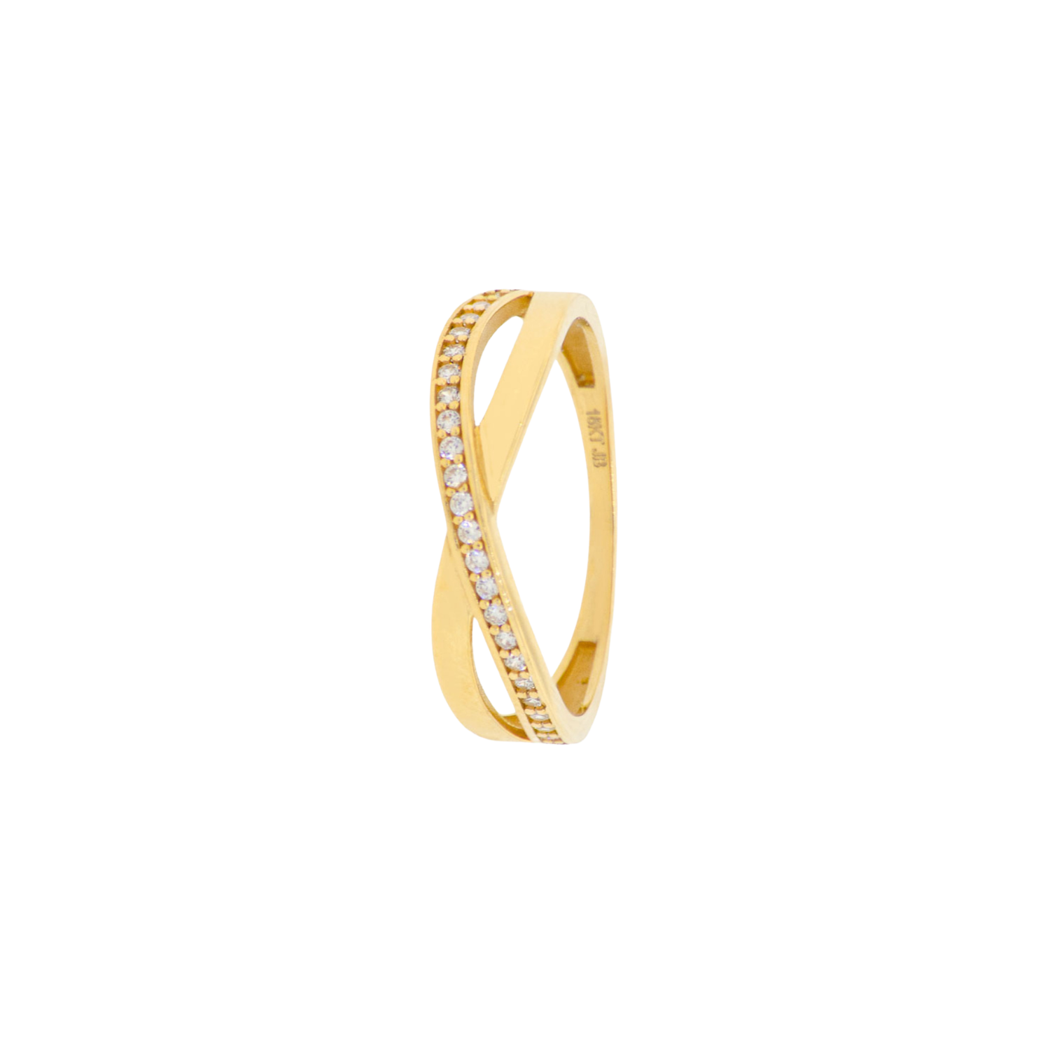 Anillo de Oro 18kt Cruzado Circon-0