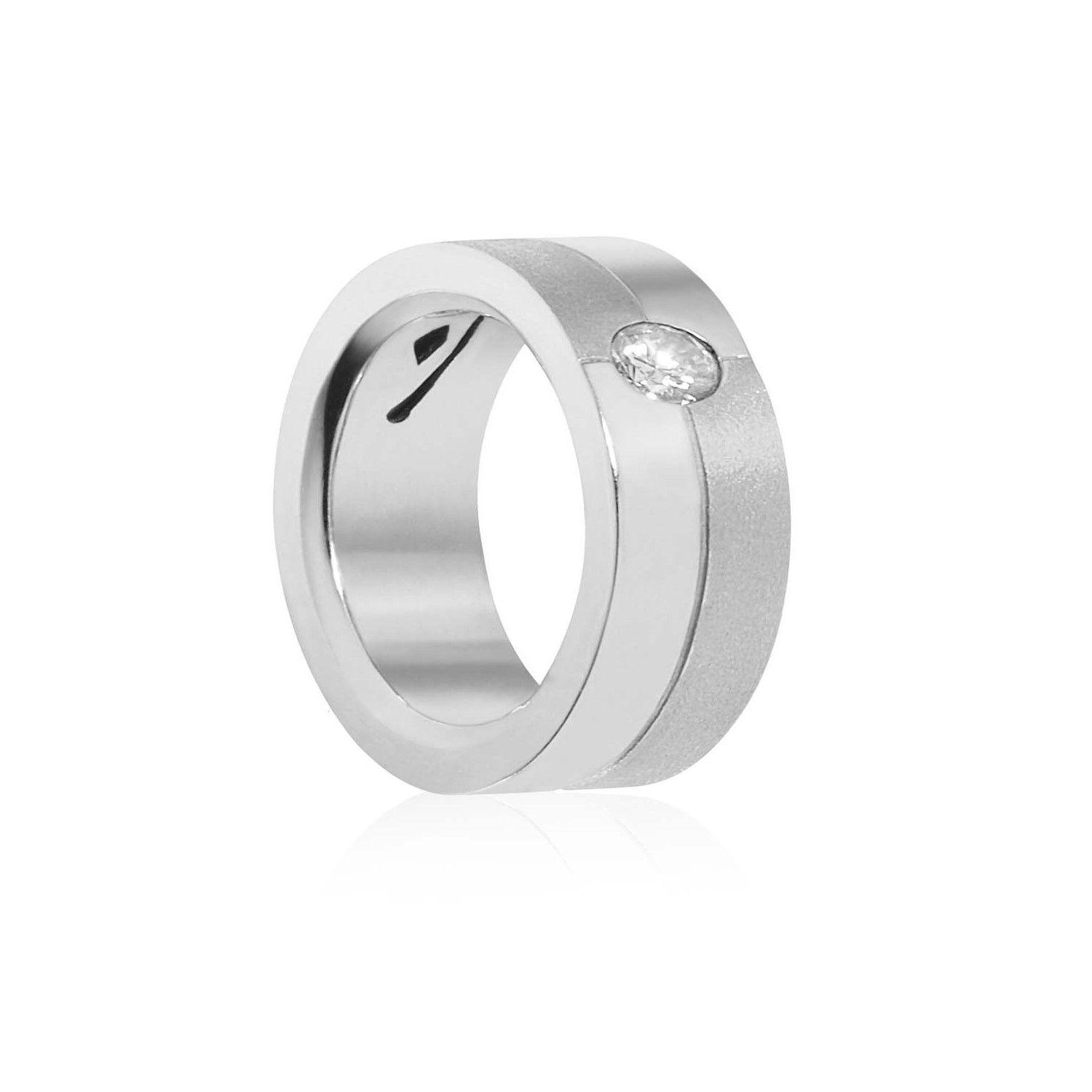 Anillo de Oro Blanco 18kt Modelo Furt con 01 Diamante Corte Brillante Solitario 5pts-1