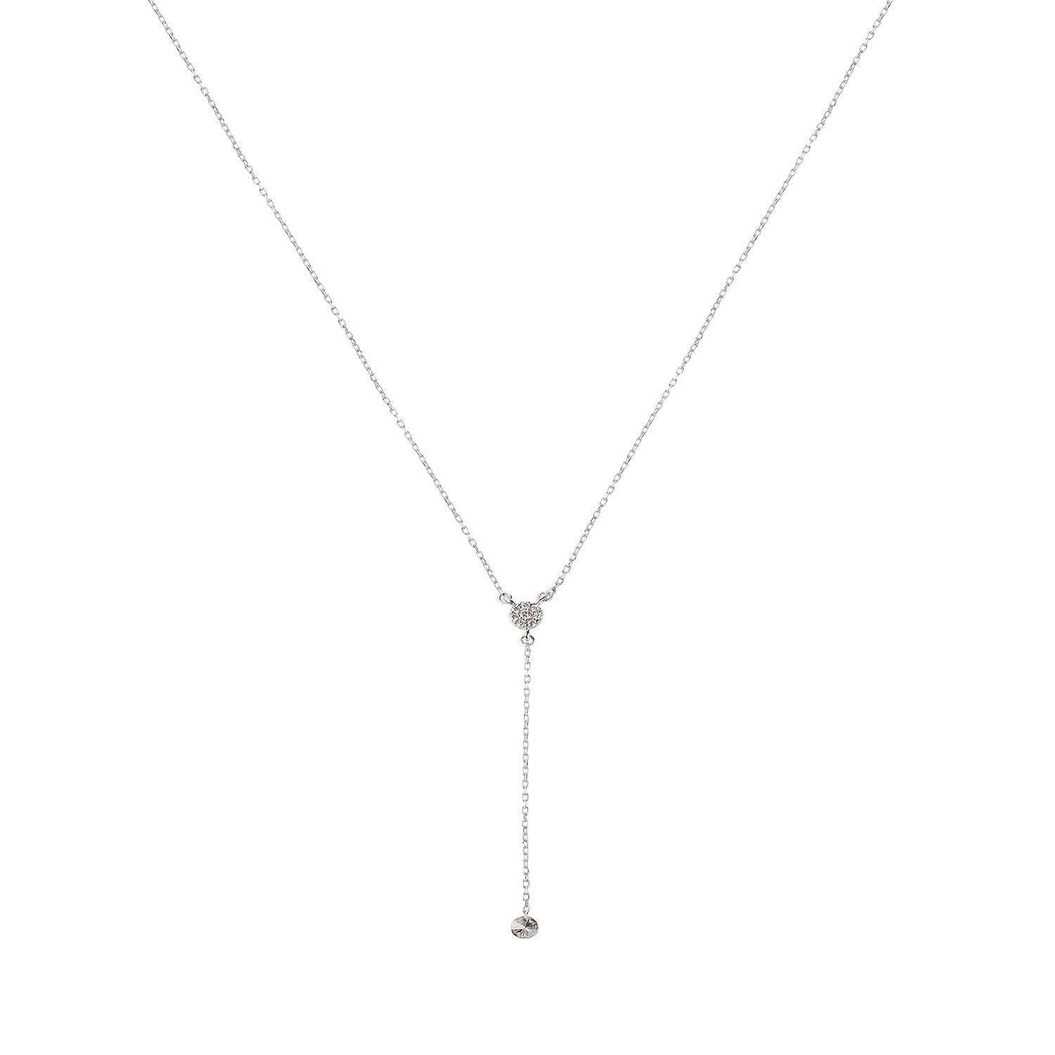 Diamante Collar de Oro 18kt 17 Pts SI/H Totales Corte Brillante-0