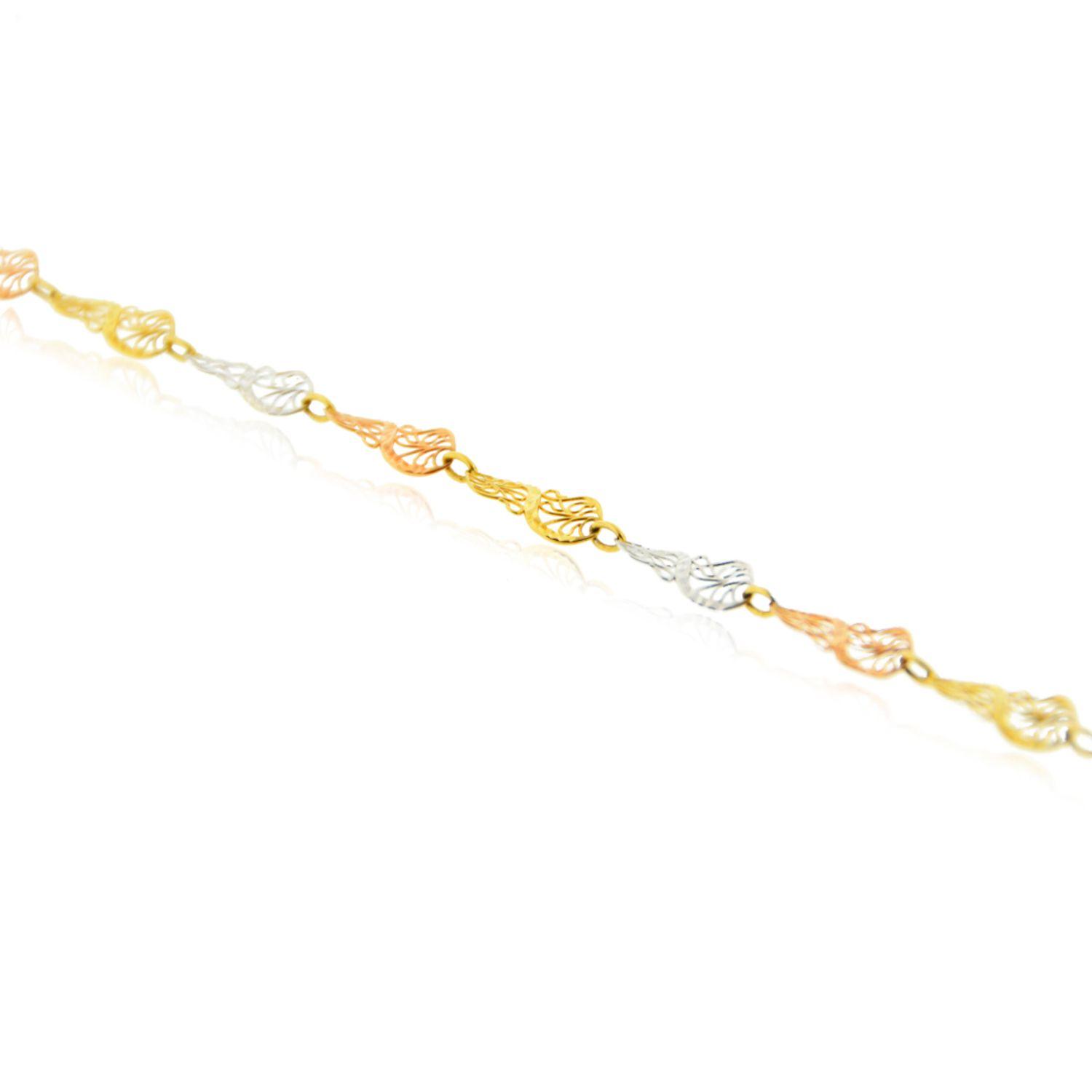 Pulsera de Oro 18kt Tricolor Filigrama-0