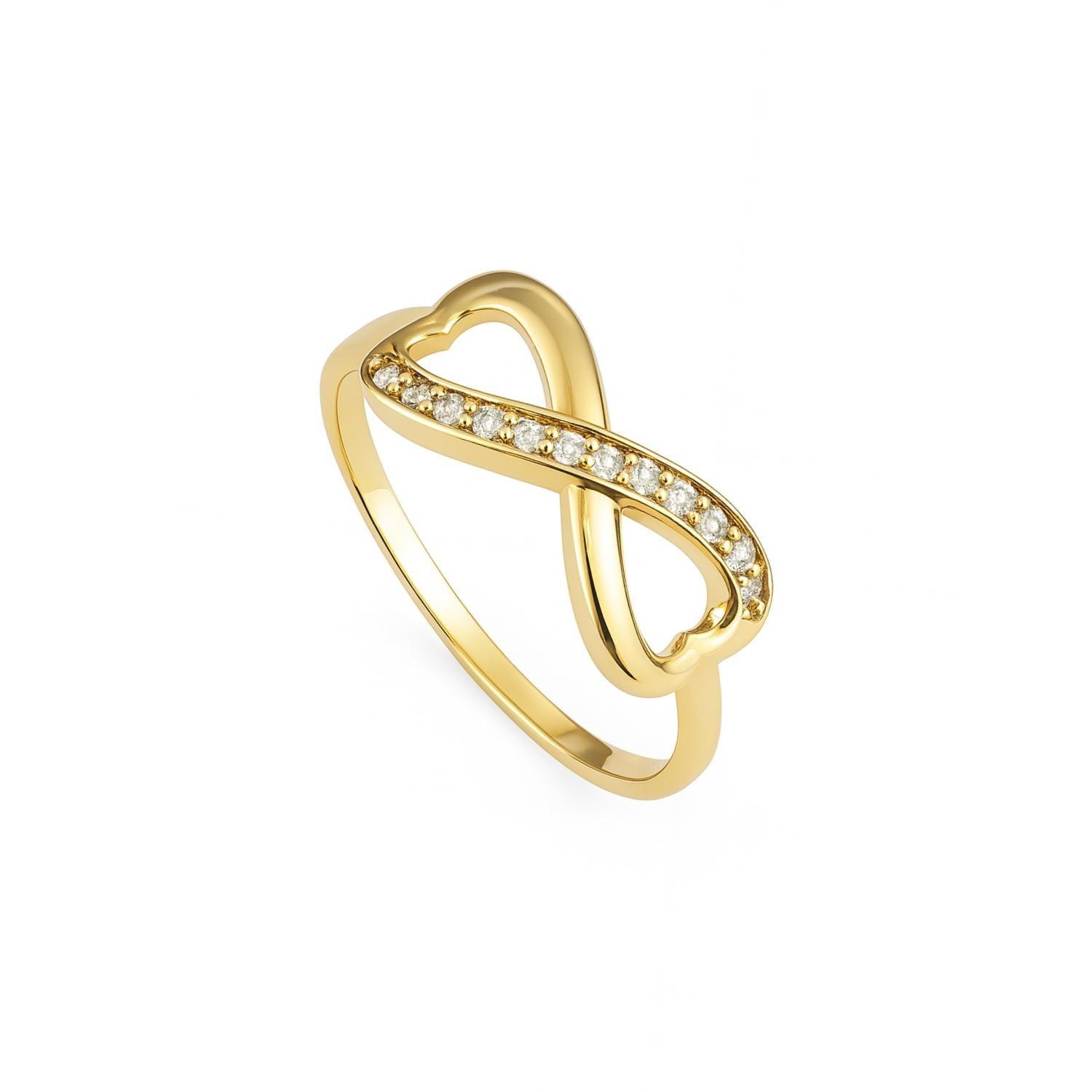 Anillo Compromiso de Oro 18Kt Medio Infinito Circón-2