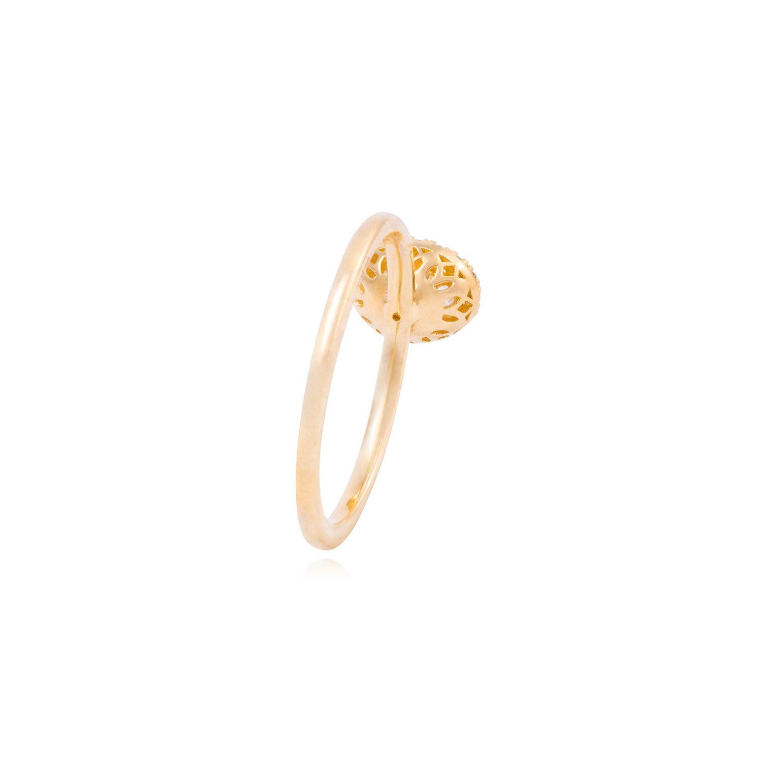 Anillo Compromiso de Oro 18Kt Circón  Ovalado-2