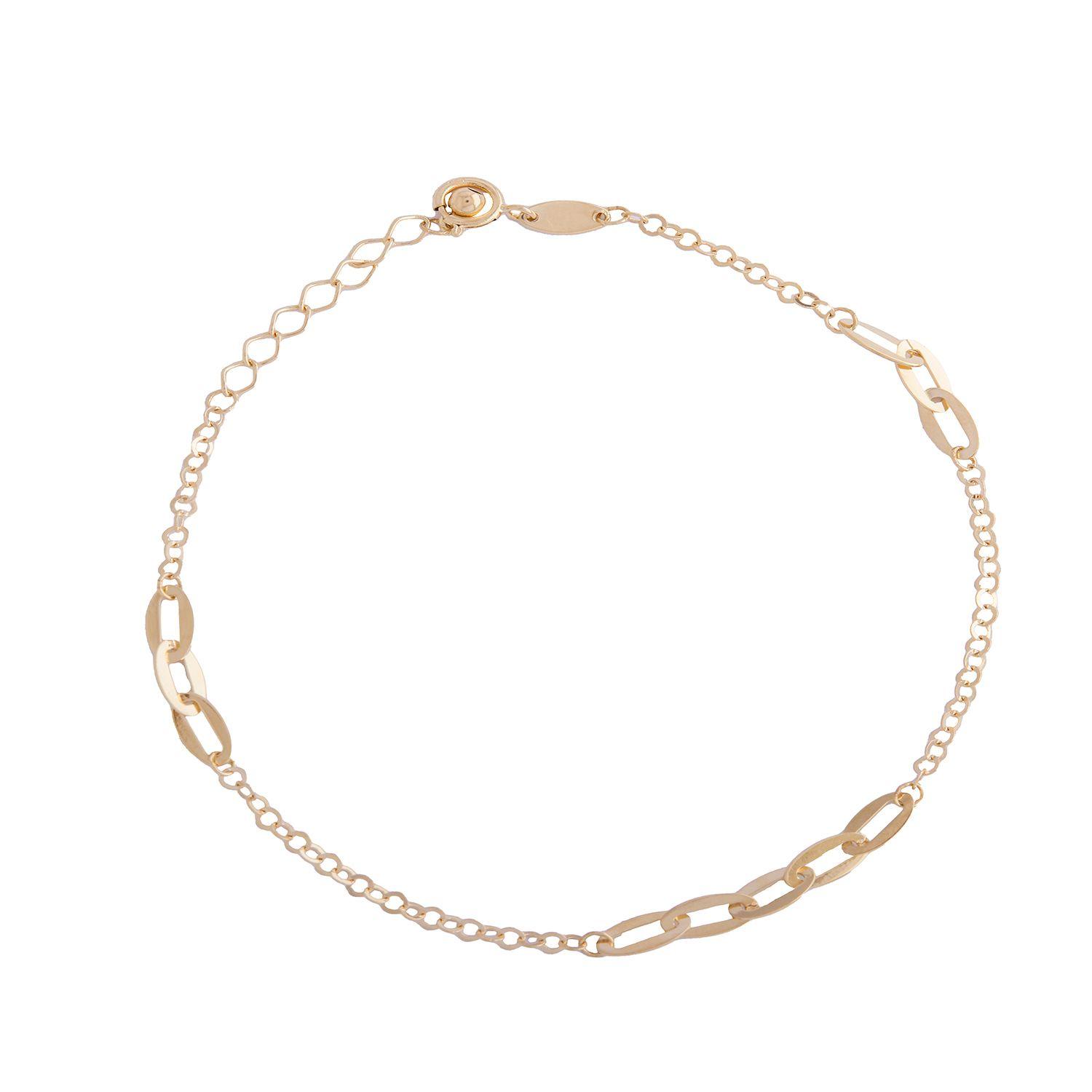 Pulsera de Oro 18kt Eslabones 3y5-0