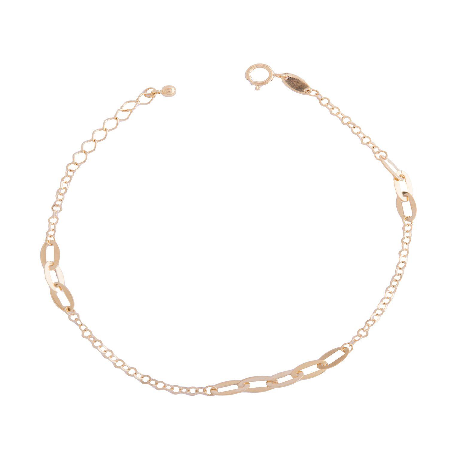 Pulsera de Oro 18kt Eslabones 3y5-2